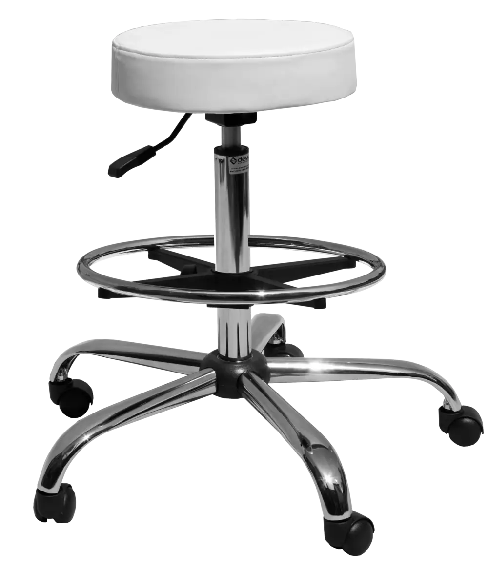 Modern Rolling Stool with Adjustable Height