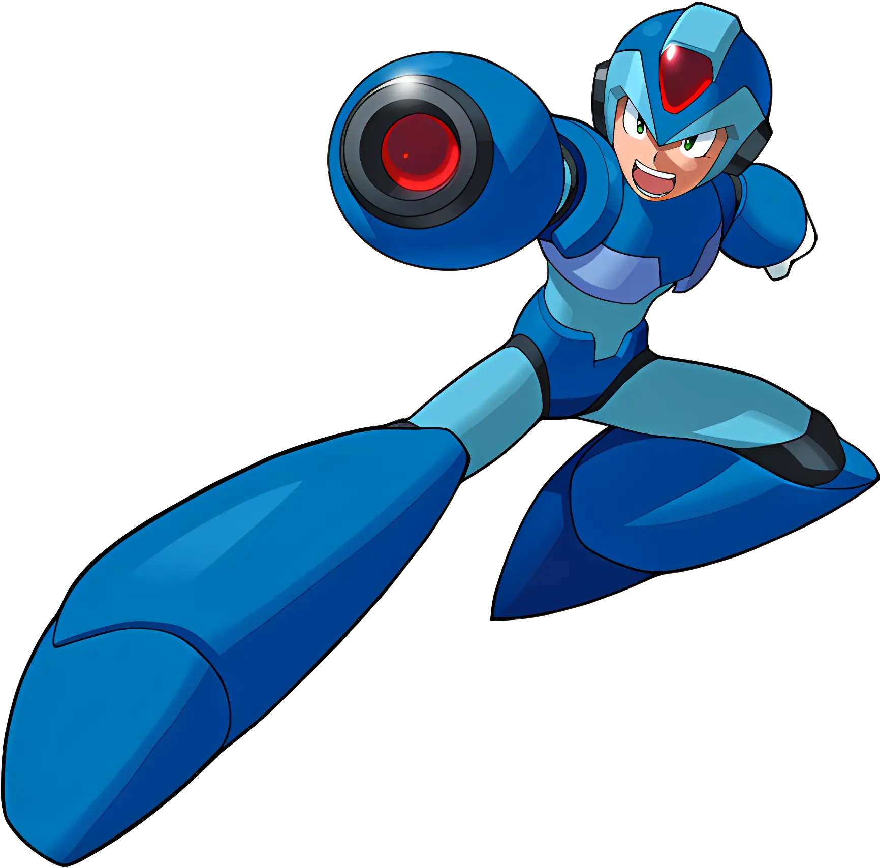 Blue Robot with Arm Cannon