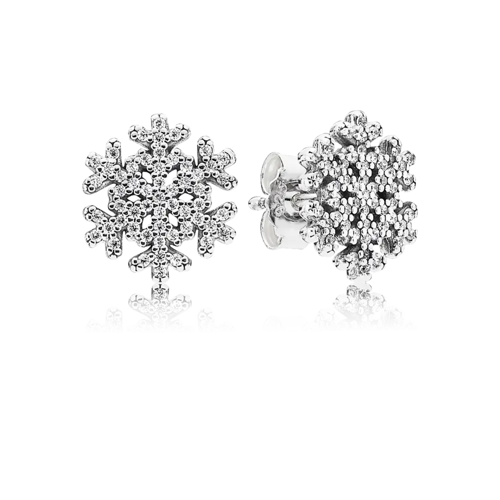 Elegant Snowflake Earrings with Crystal Detailing
