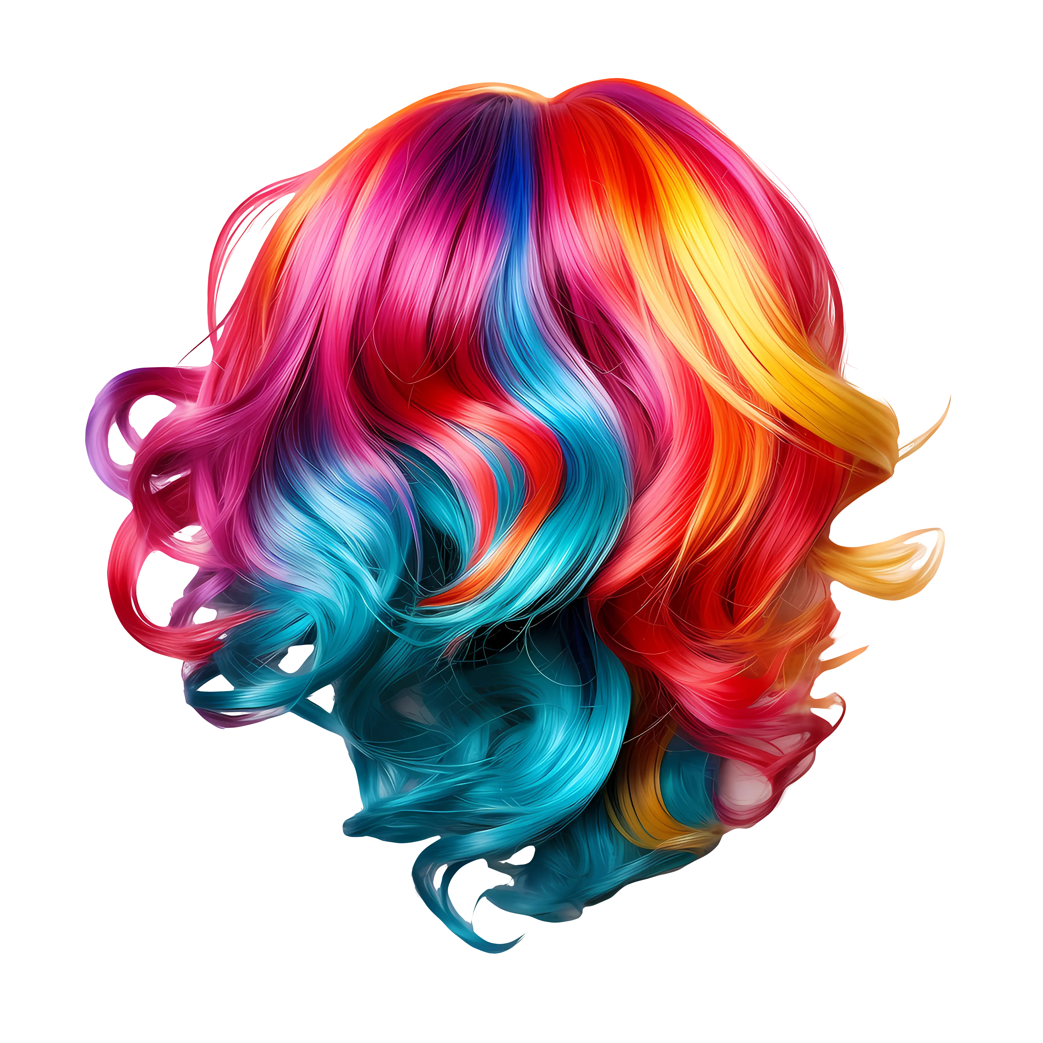 Colorful Curly Wig for Cosplay or Party