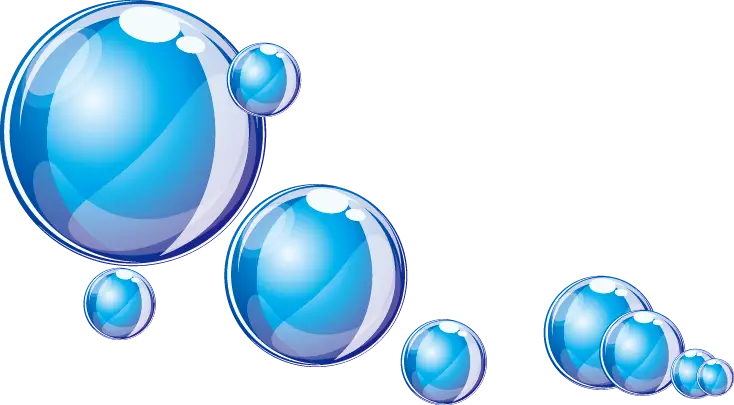 Shiny Blue Soap Bubbles Illustration