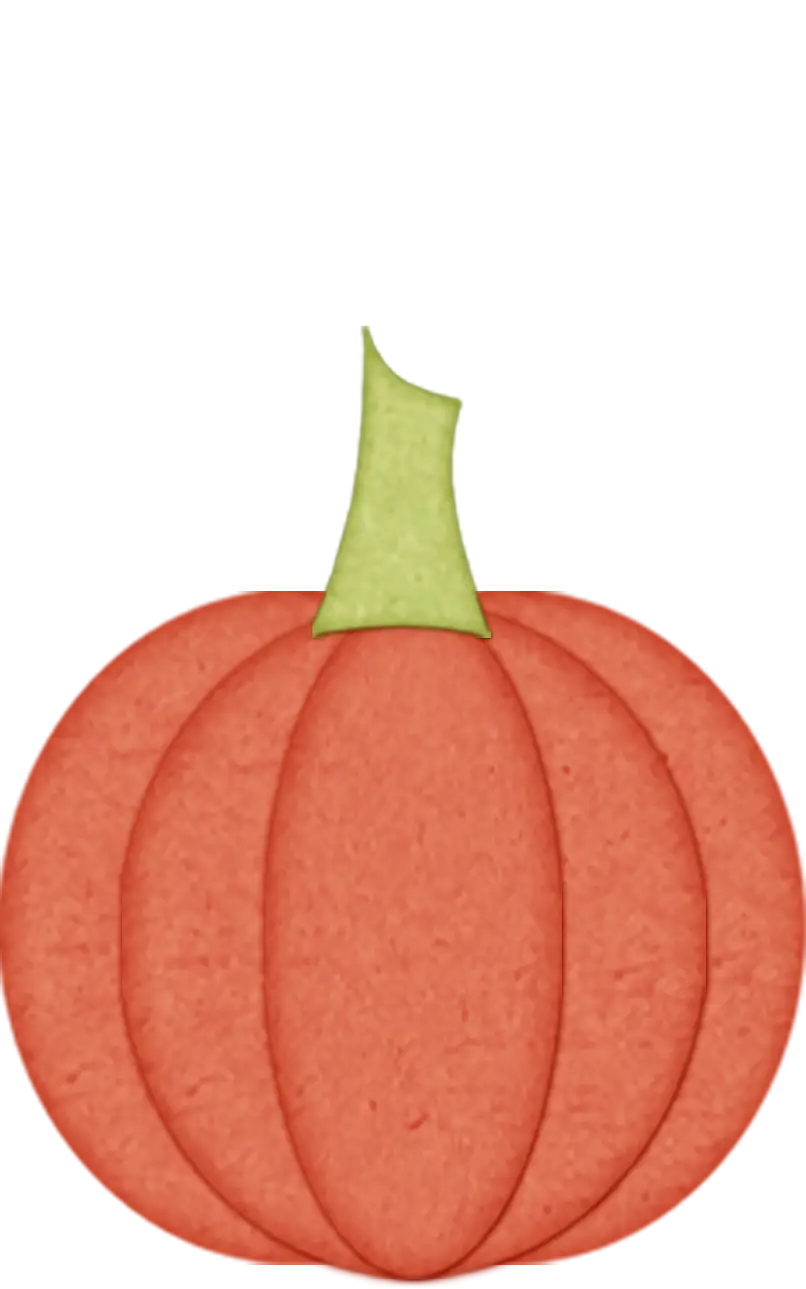 Orange Pumpkin Illustration with Green Stem