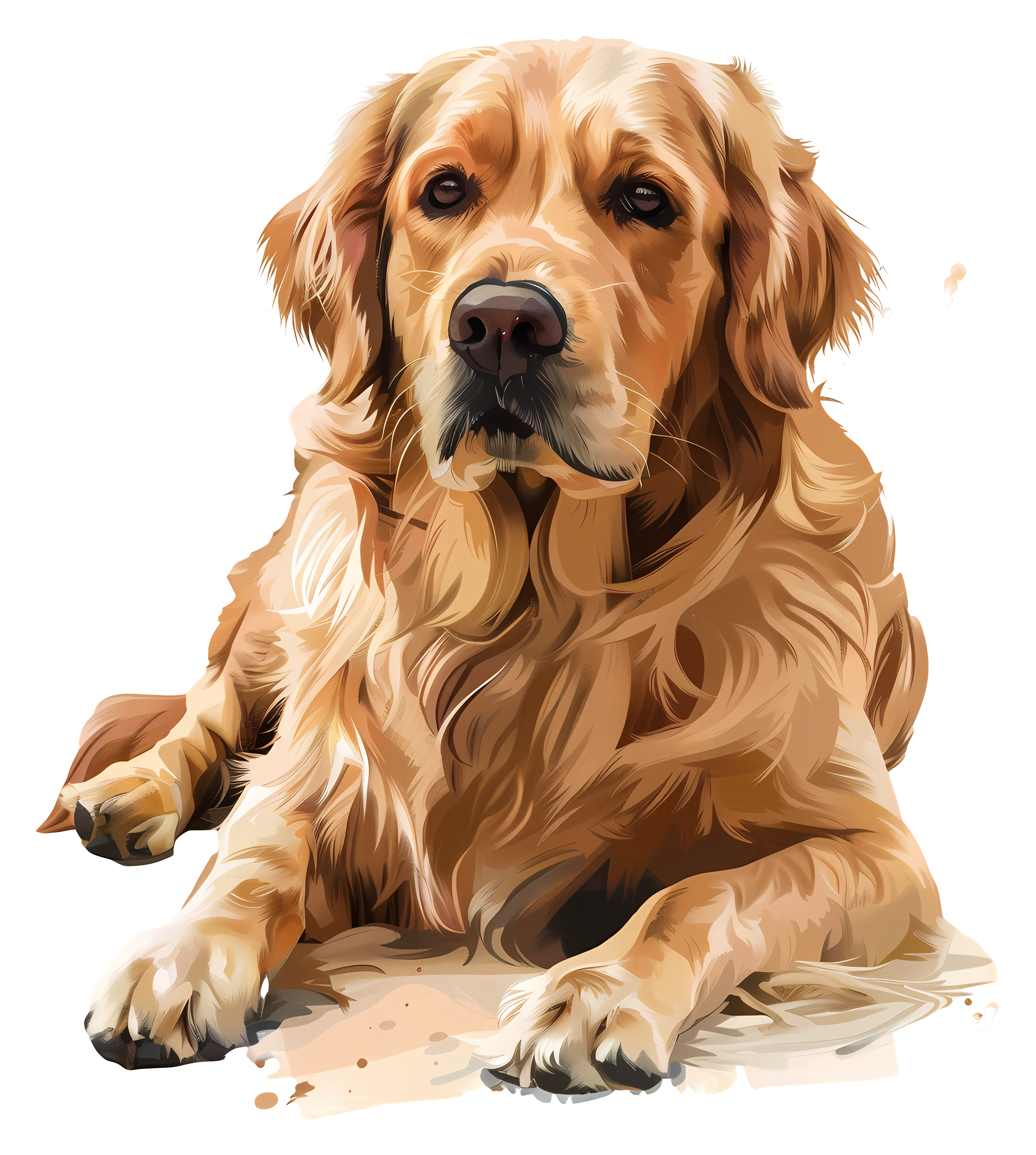 Illustration of a Golden Retriever in Artistic Style