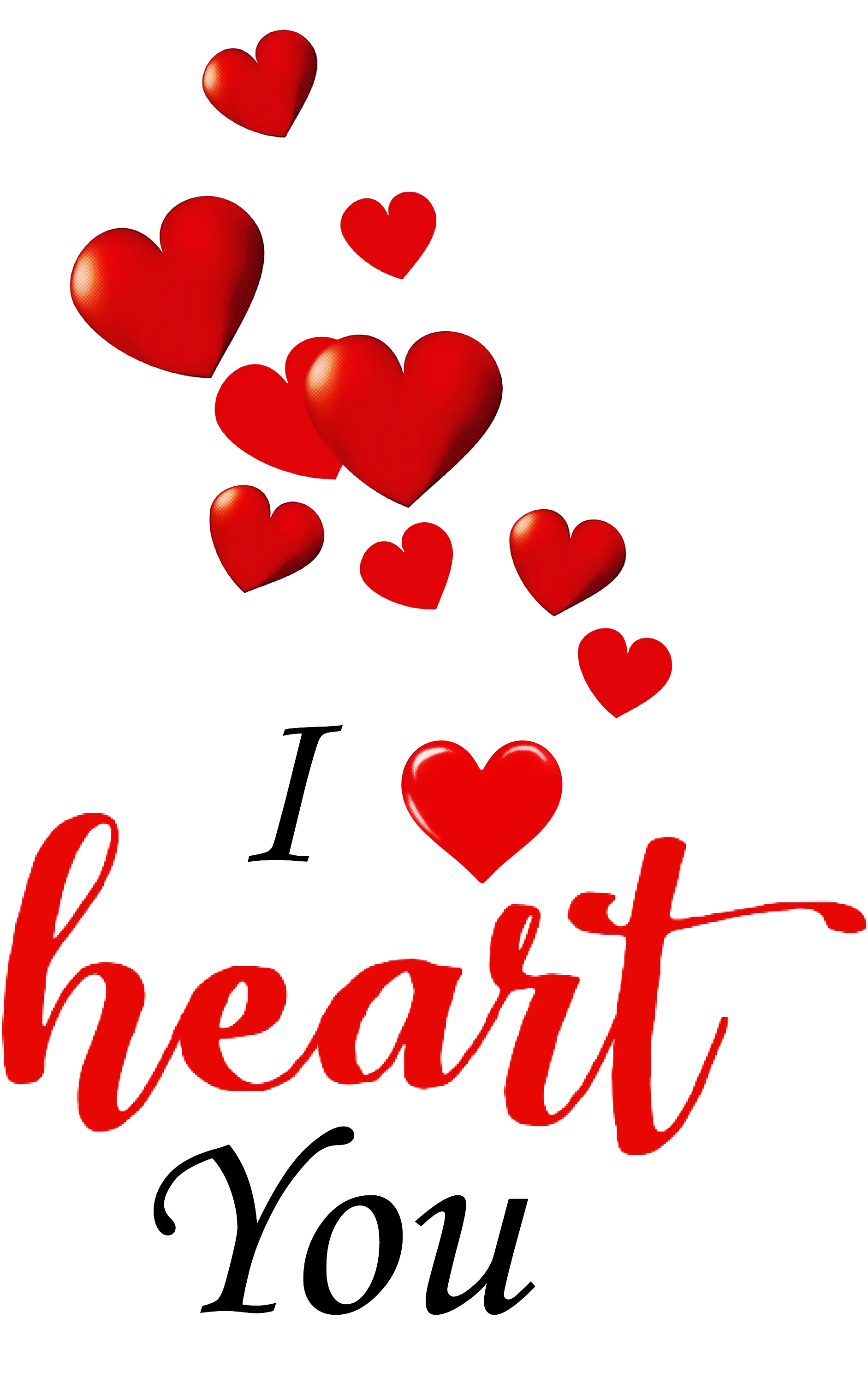 I Love You With Red Hearts Illustration