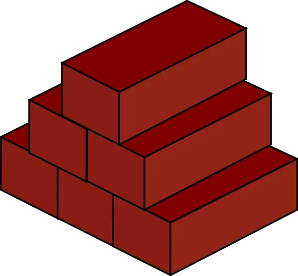 Stacked Red Bricks for Construction