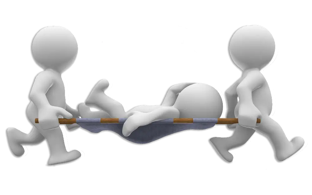 Stick Figures Carrying a Stretcher Illustration