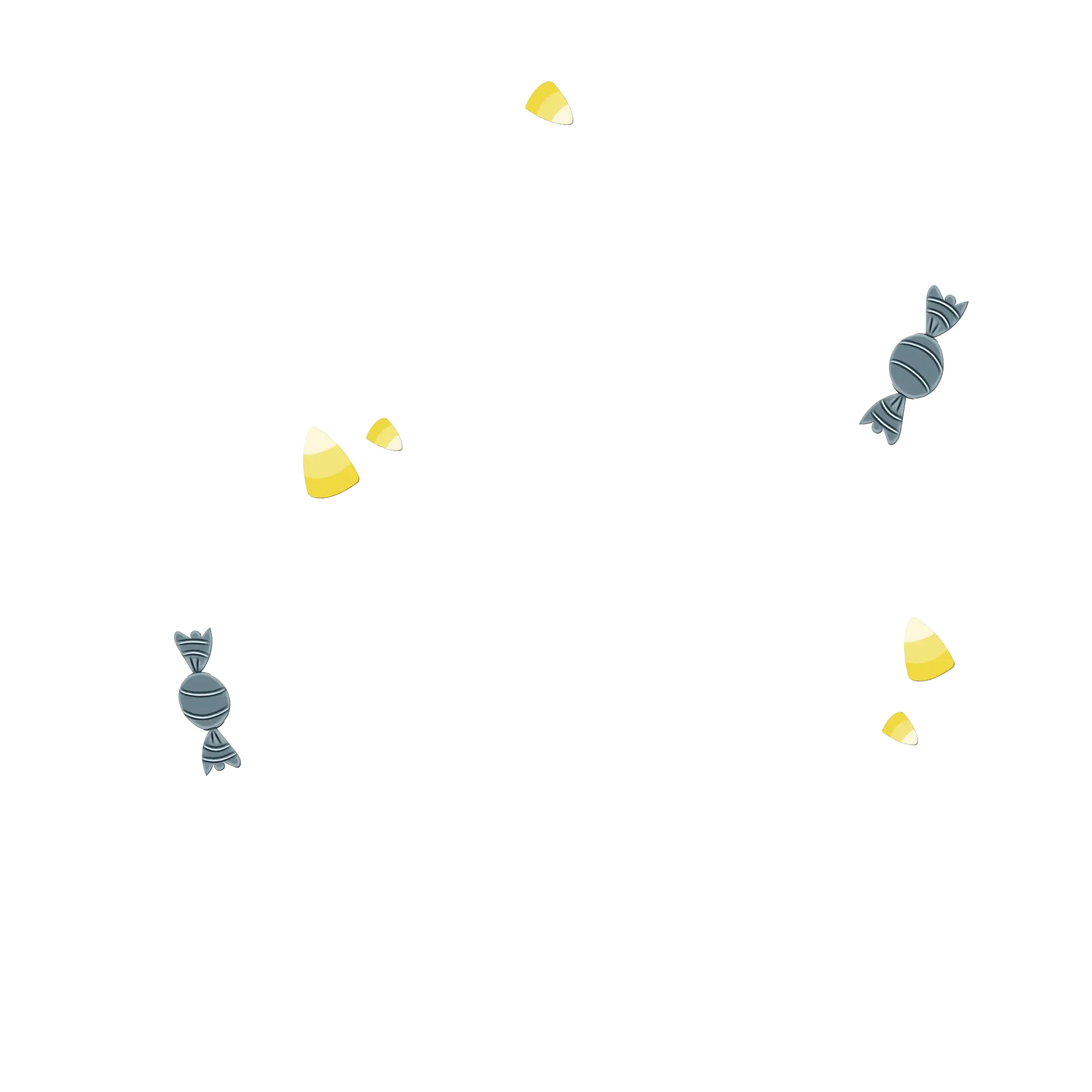 Scattered Candies and Candy Corn for Halloween