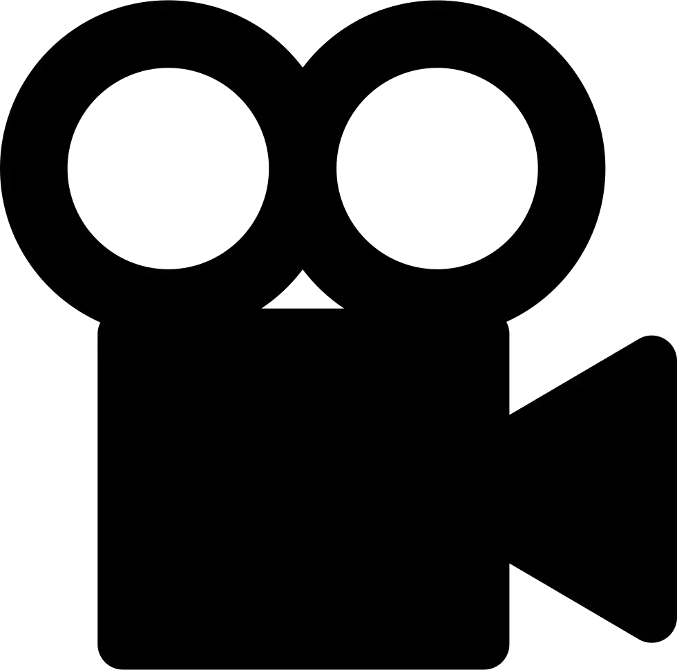 Black Movie Camera Icon Symbol