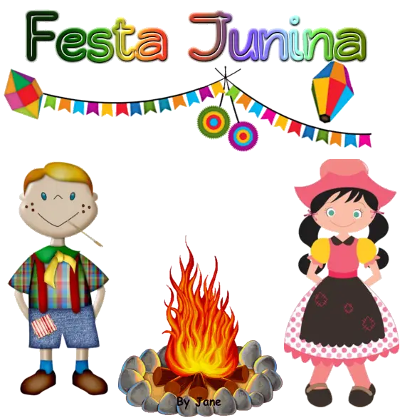 Festa Junina Celebration with Children and Fire