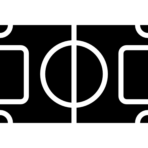 Soccer Field Icon in Black and White