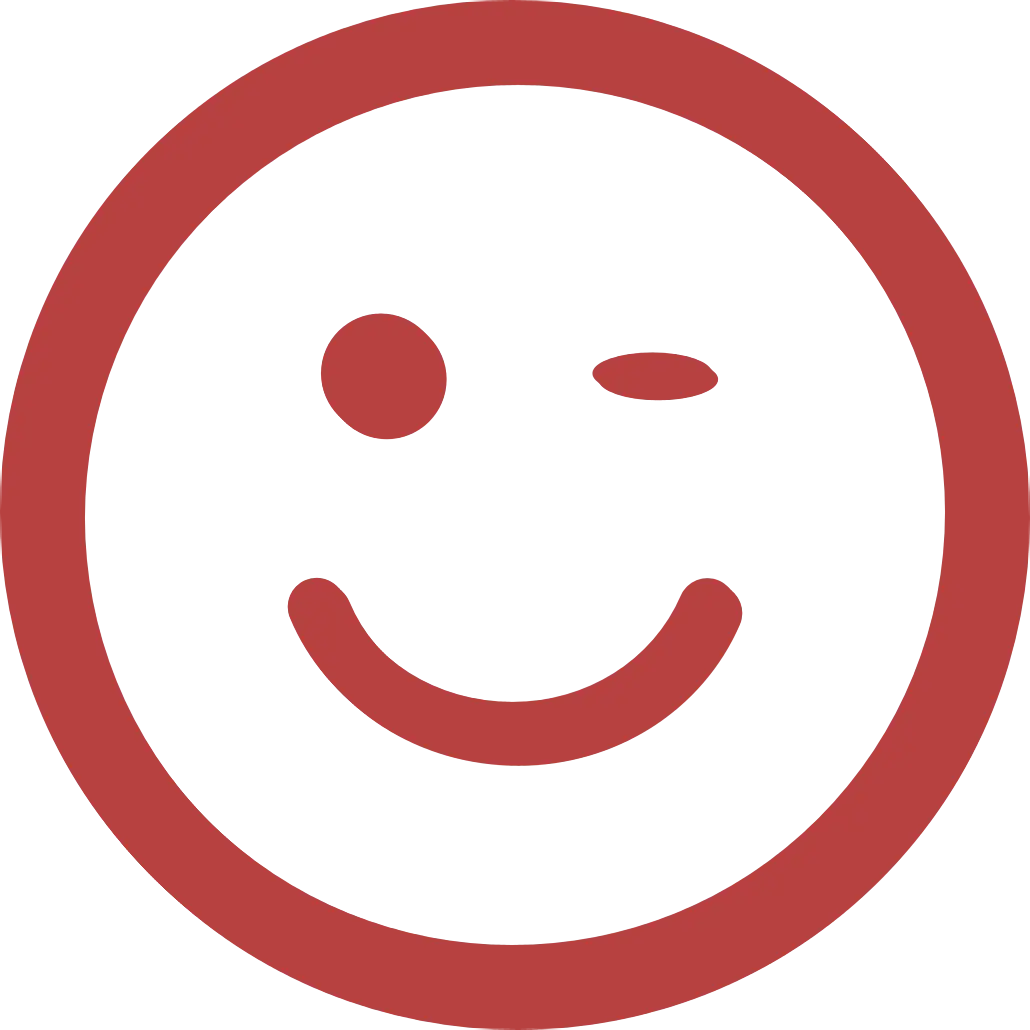 Red Winking Smiley Face Doodle
