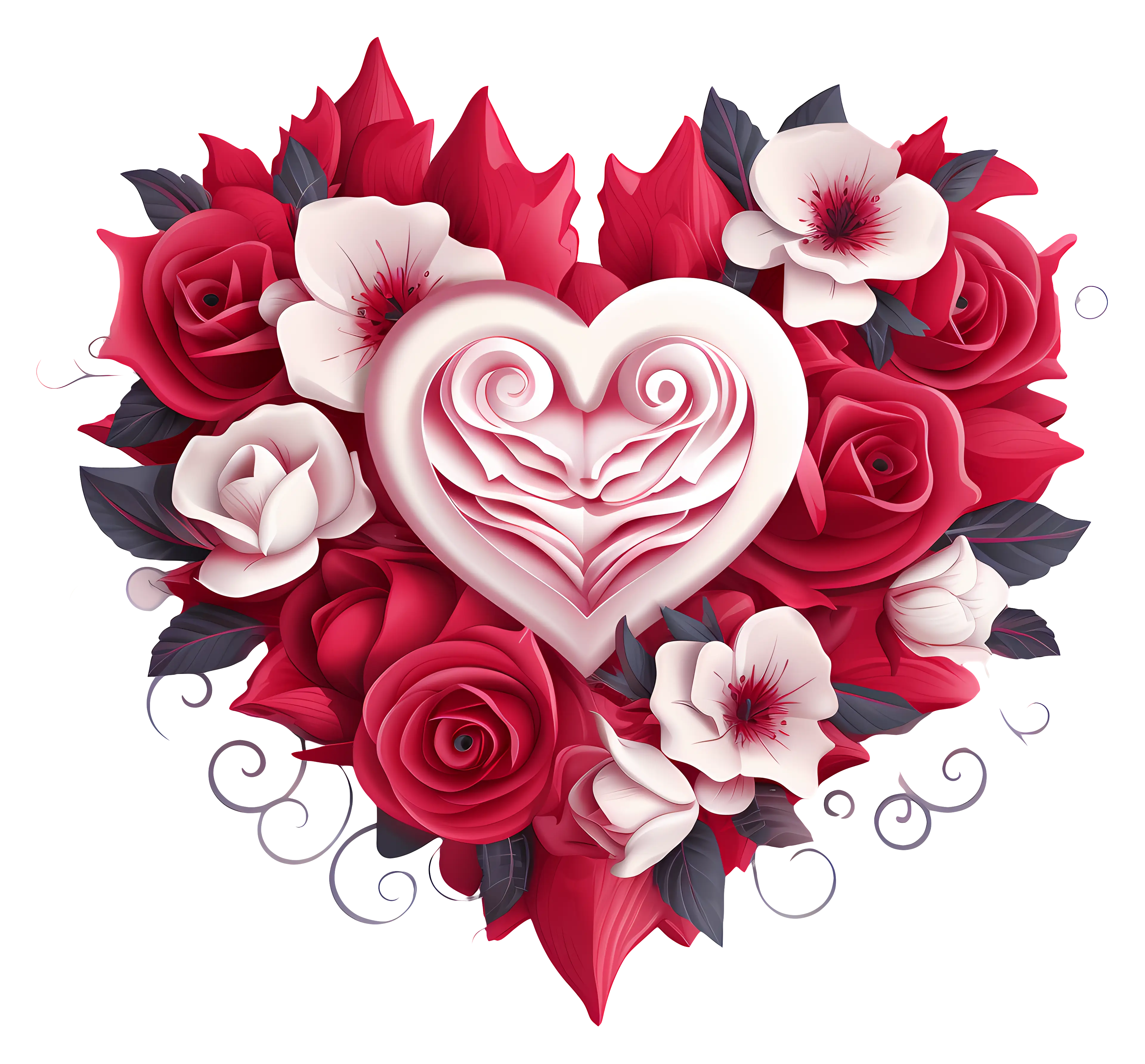 Heart Made of Roses and Flowers for Romantic Occasions