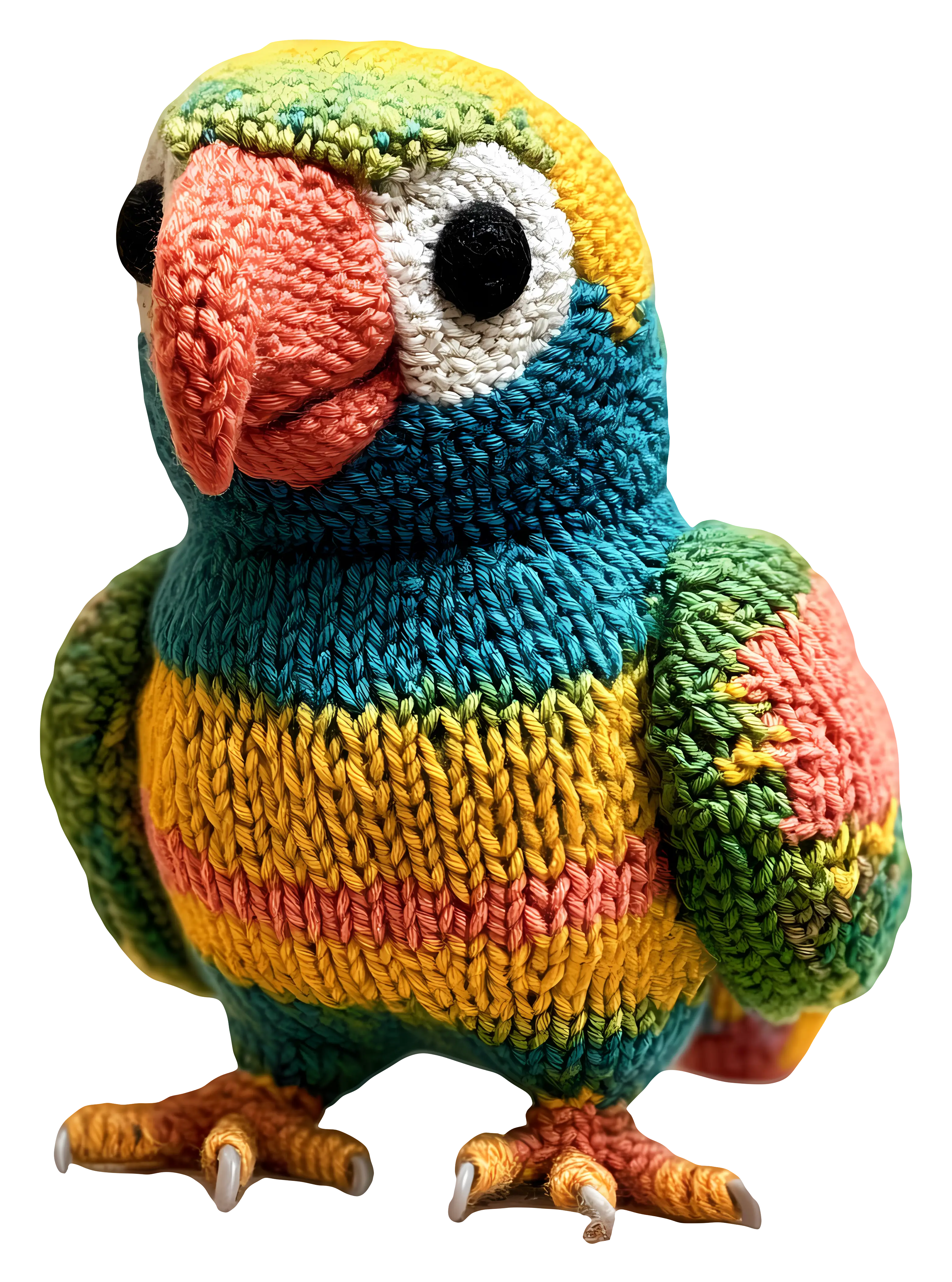 Colorful Knitted Parrot Toy