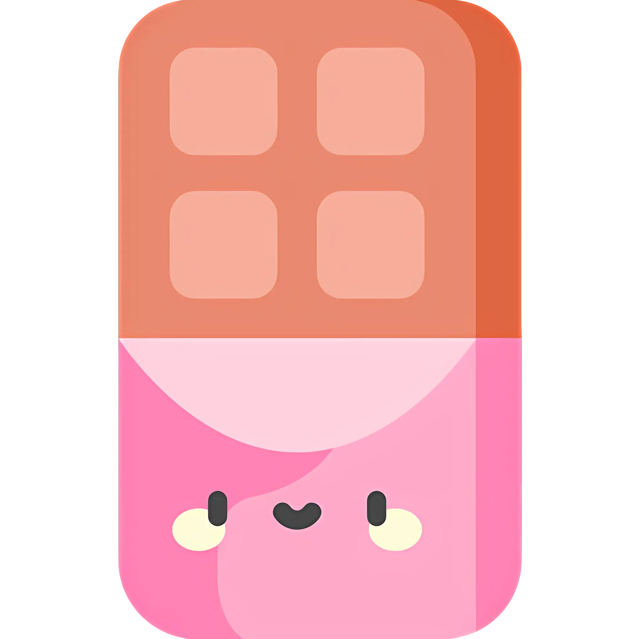 Cute Chocolate Bar with Kawaii Face