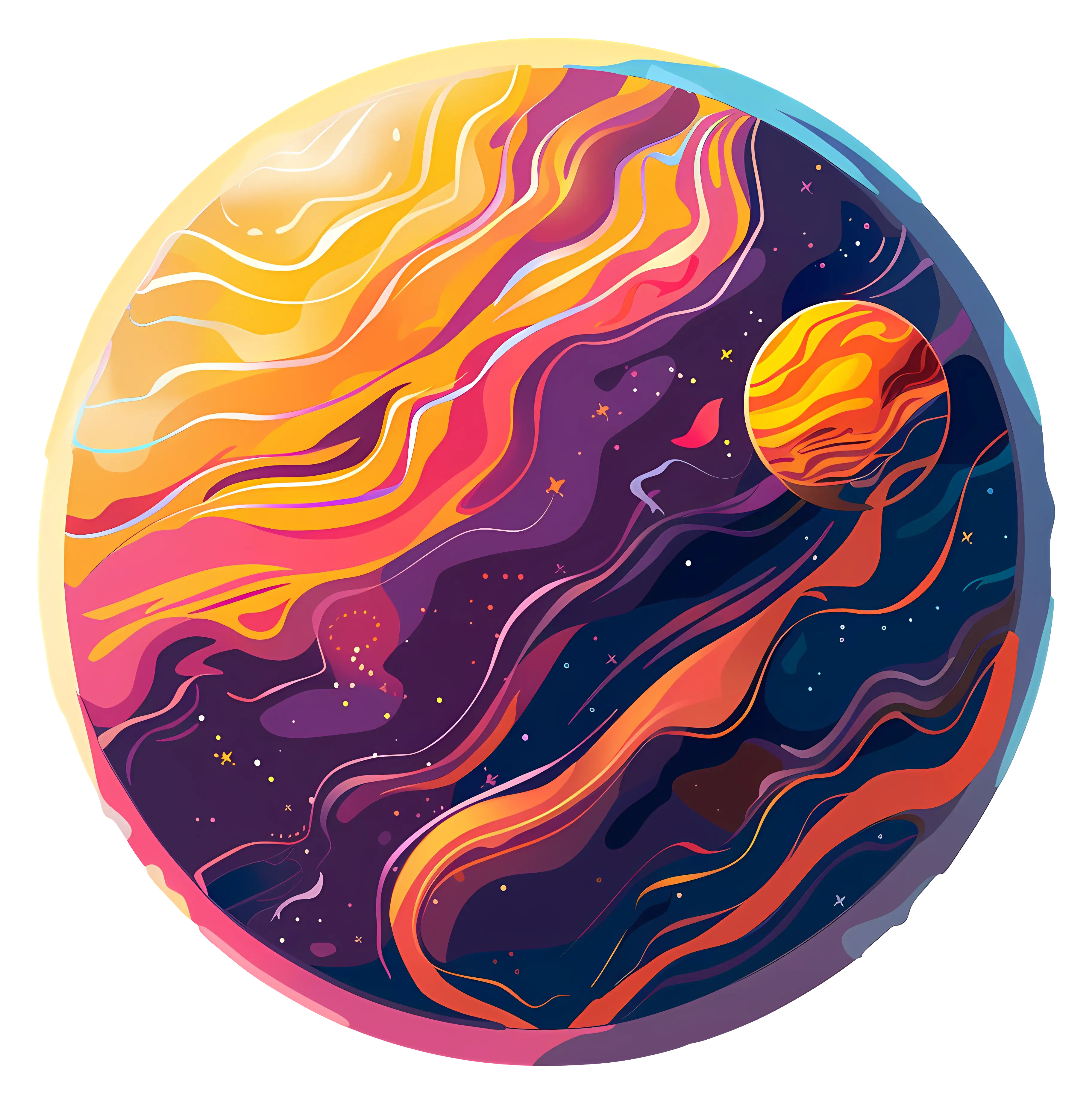 Colorful Planet in Space