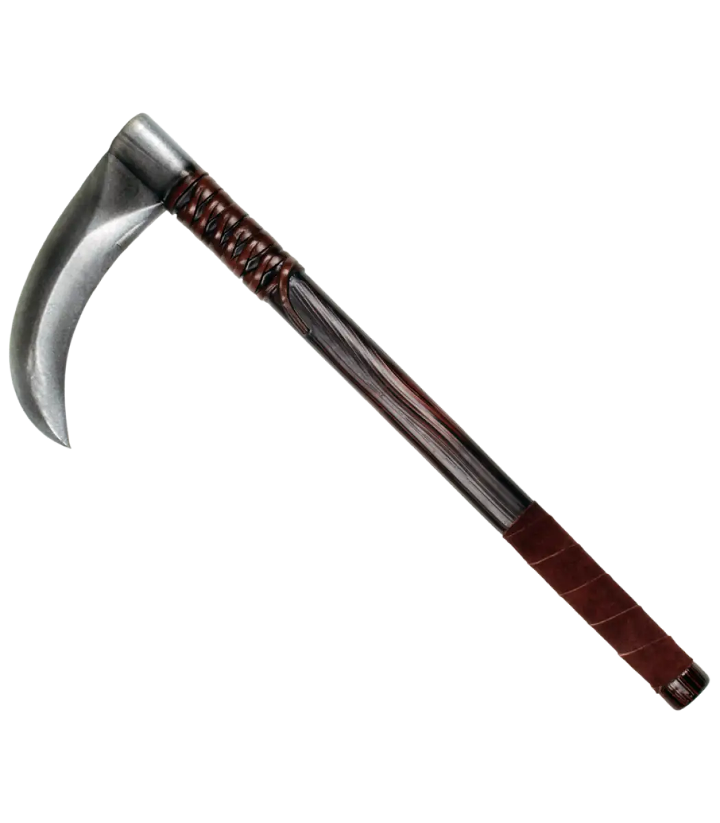 Curved Blade Weapon with Wooden Grip