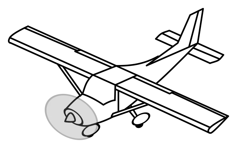 Black and White Airplane Illustration