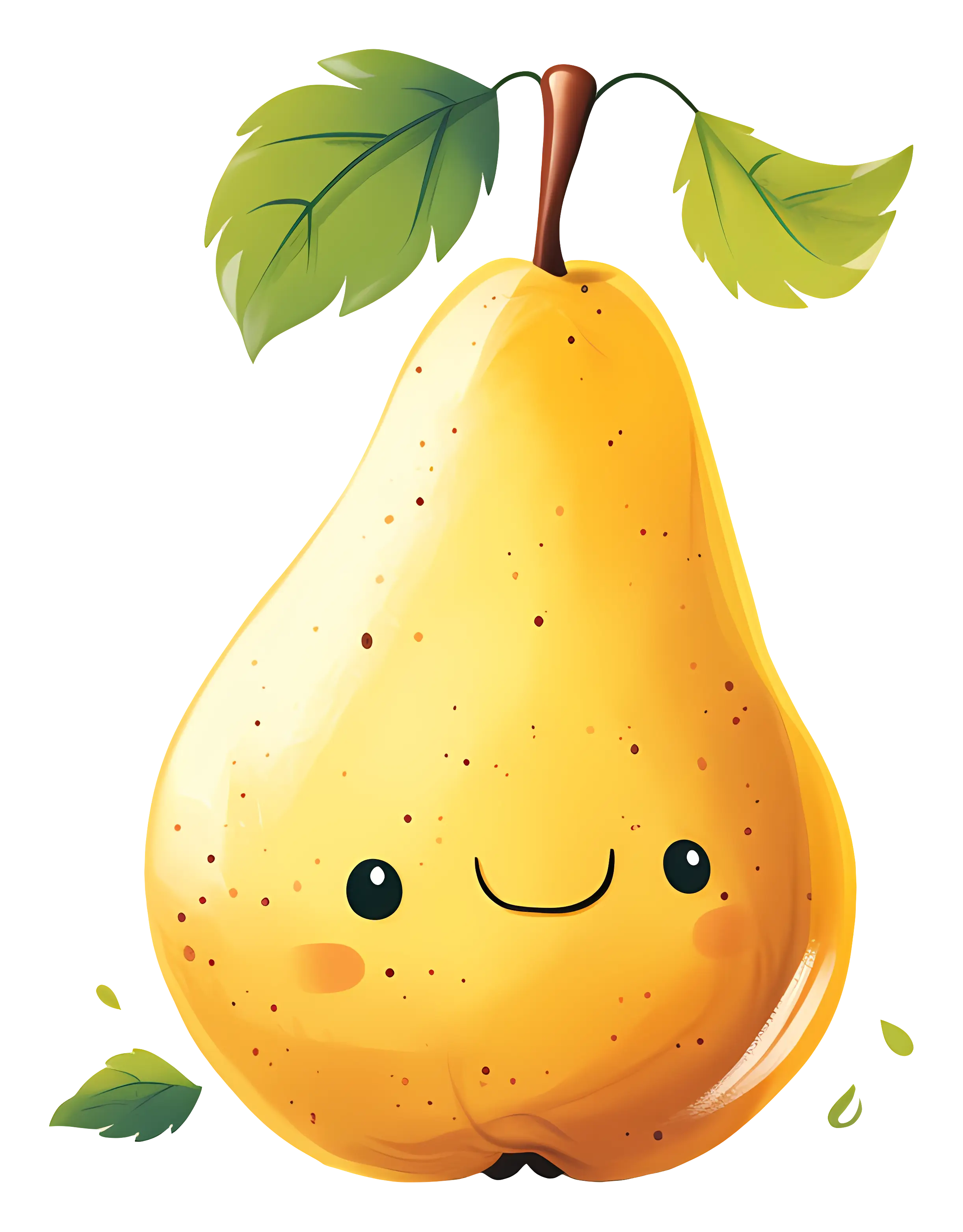 Smiling Cute Pear Cartoon