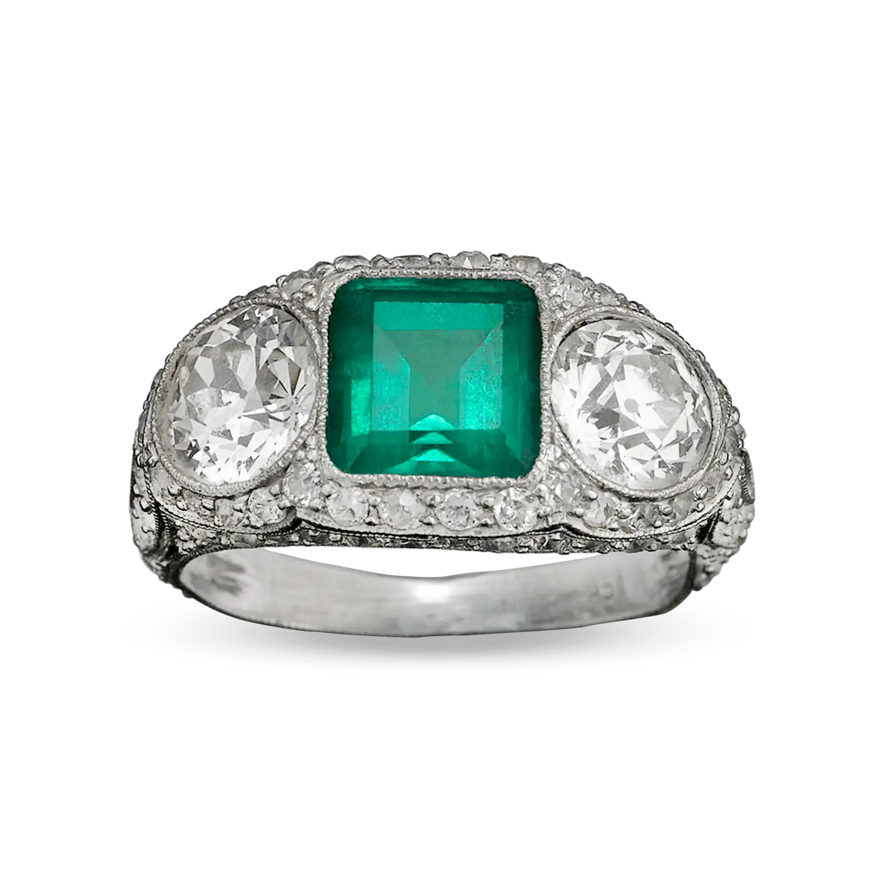 Elegant Silver Ring with Green Gemstone