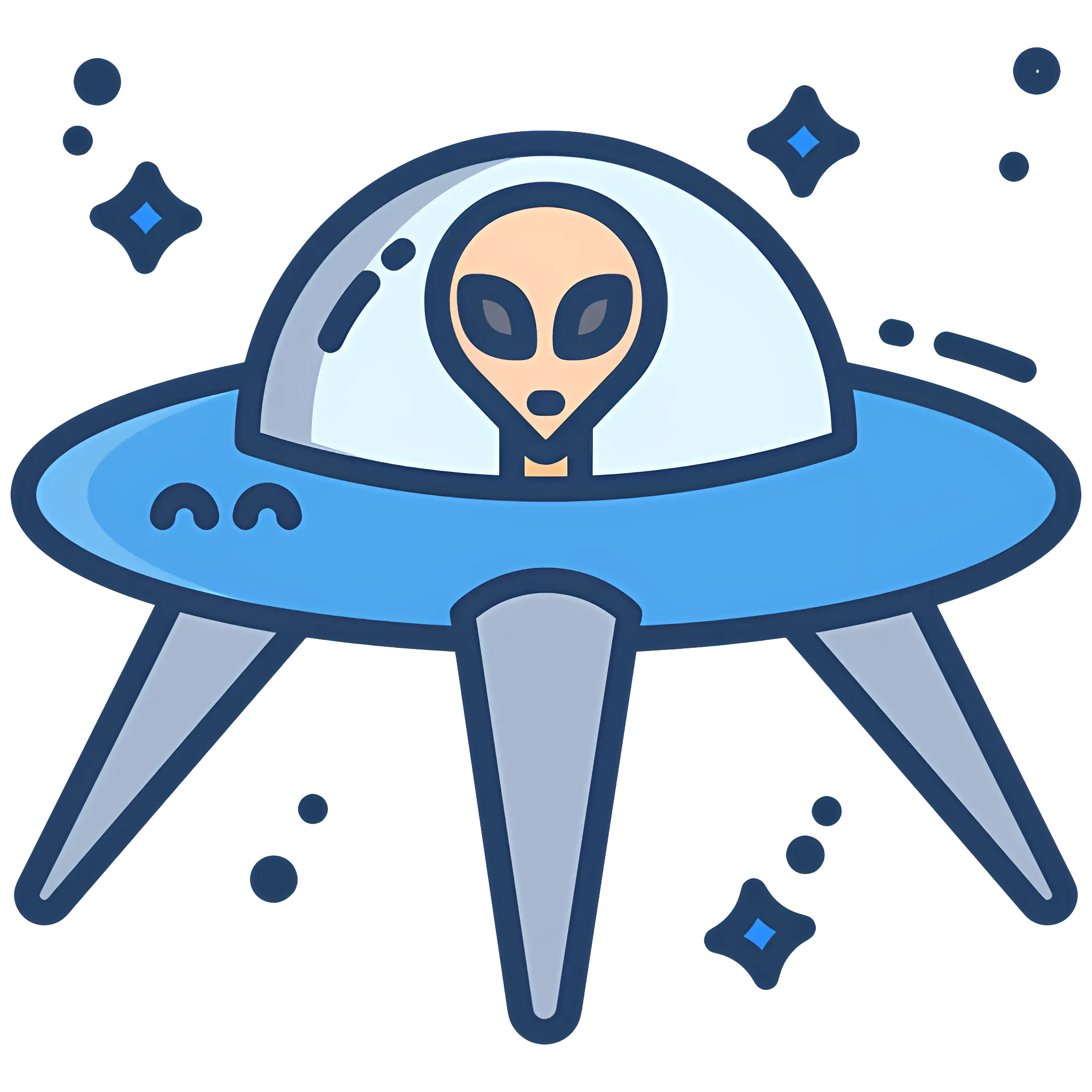 Alien in UFO Spaceship