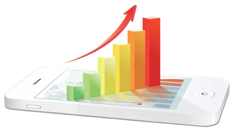 Smartphone with Growth Graph Display