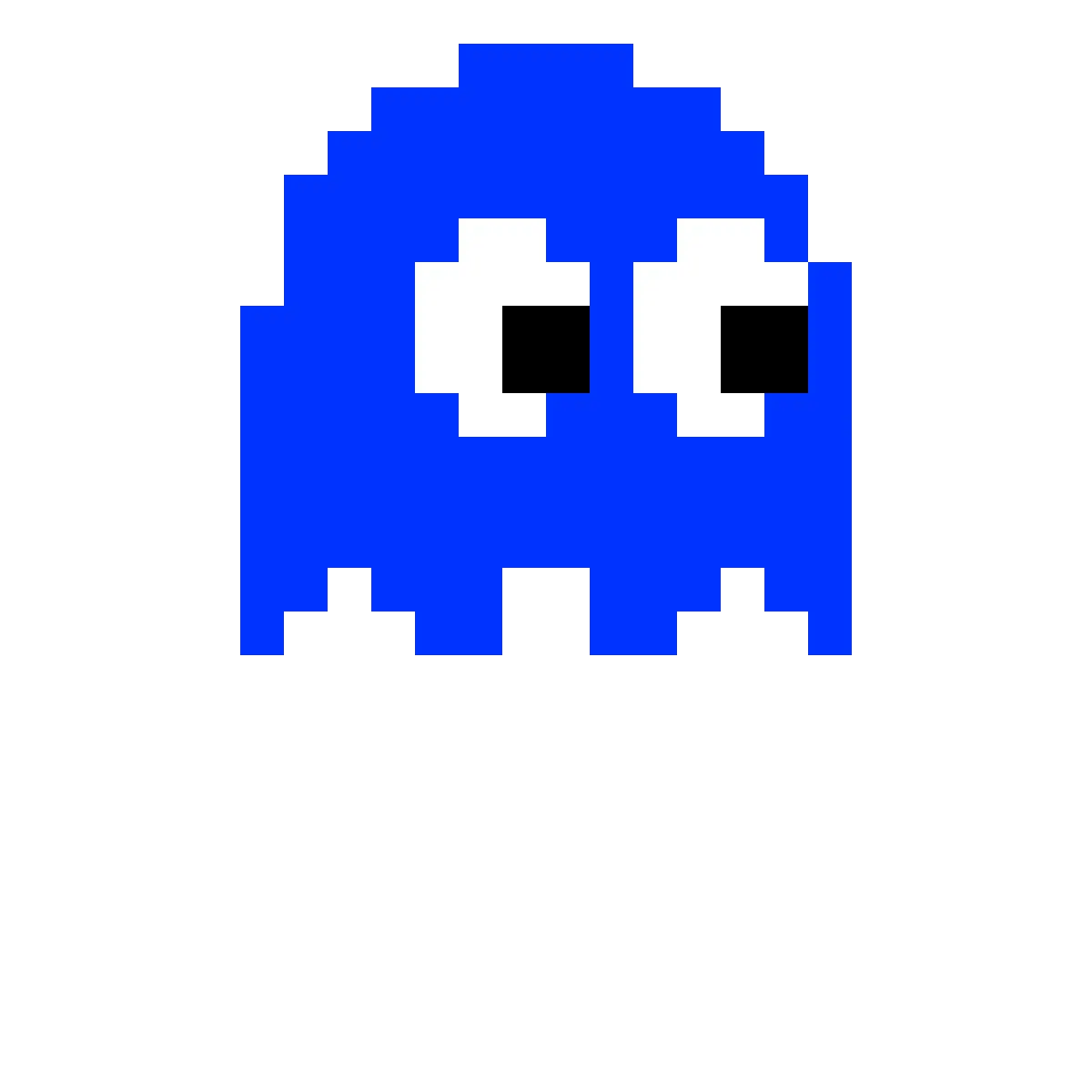 Blue Pixel Ghost Character