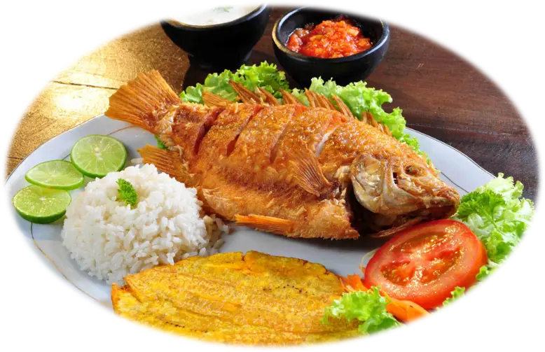 Delicious Fried Fish with Rice and Vegetables