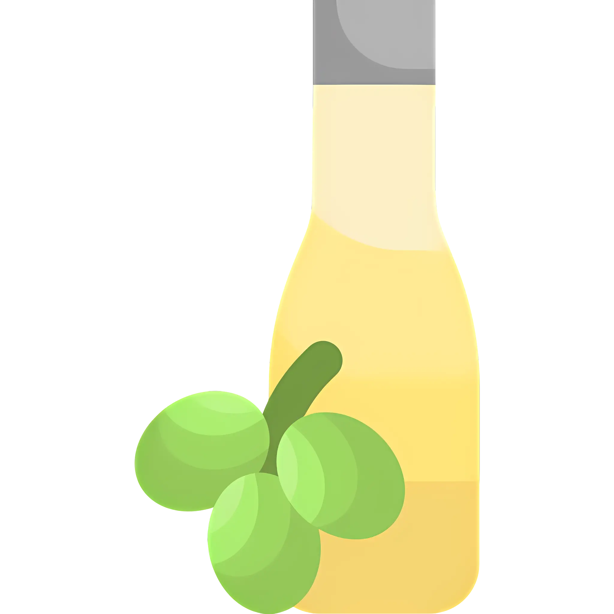 Grapeseed Oil Bottle with Grapes