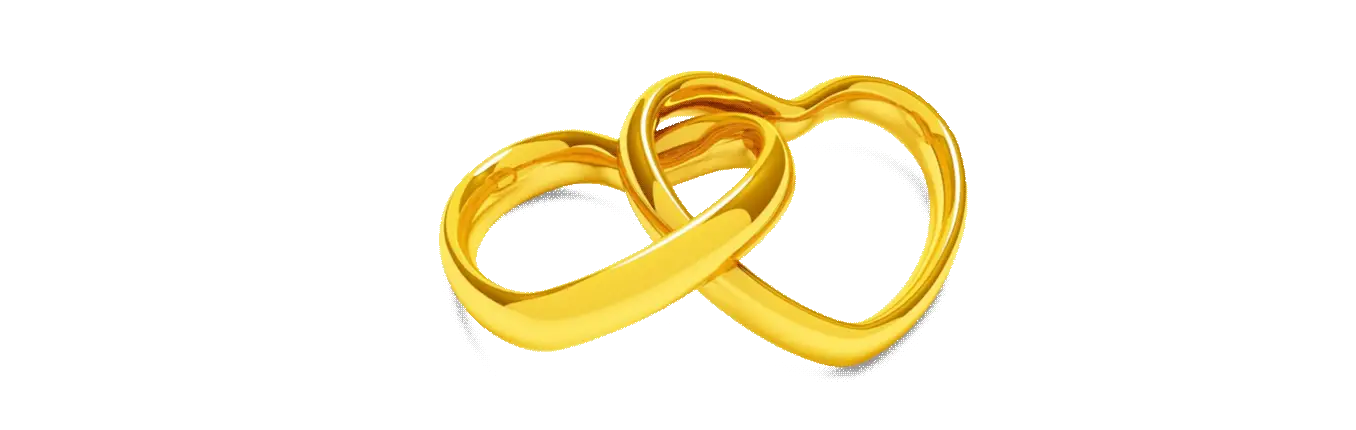 Gold Heart-Shaped Rings for Couples