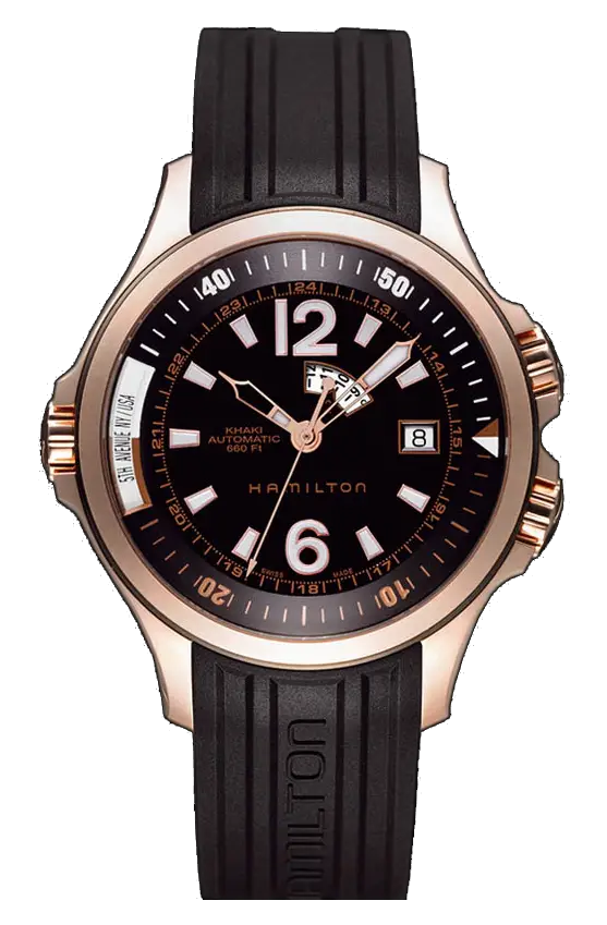 Black Sporty Watch with Rubber Strap