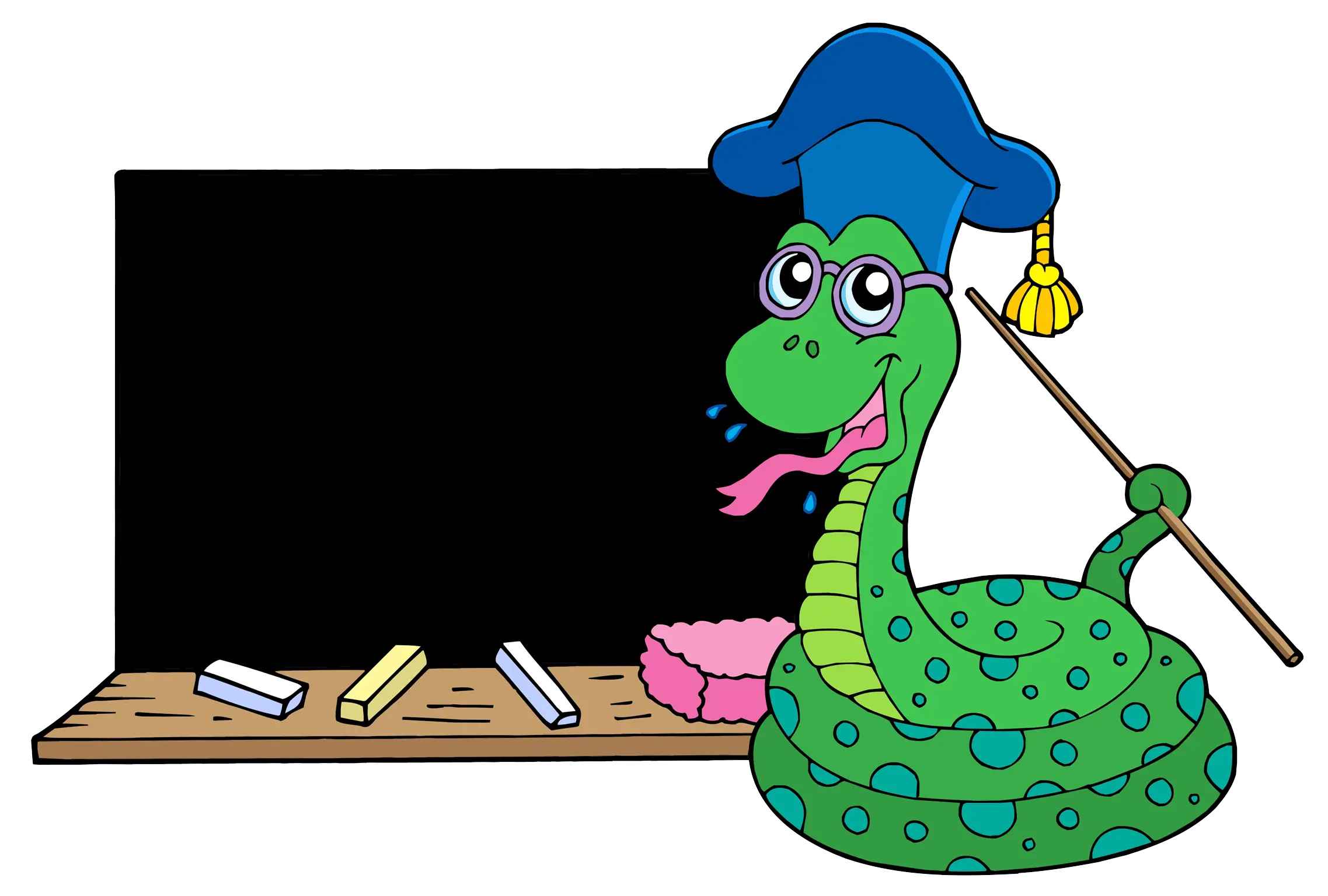 Snake Teacher with Blackboard