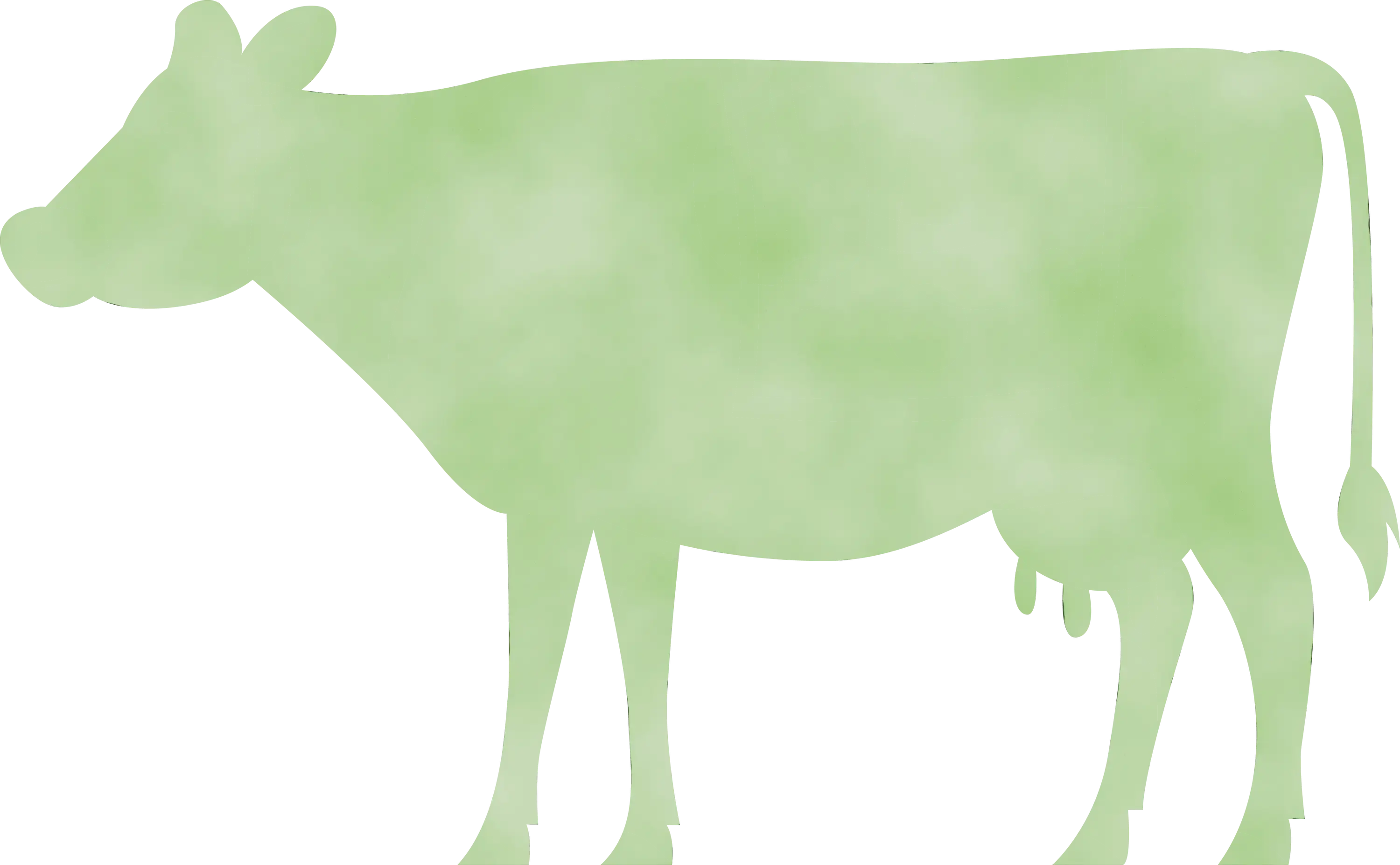 Green Silhouette of a Cow