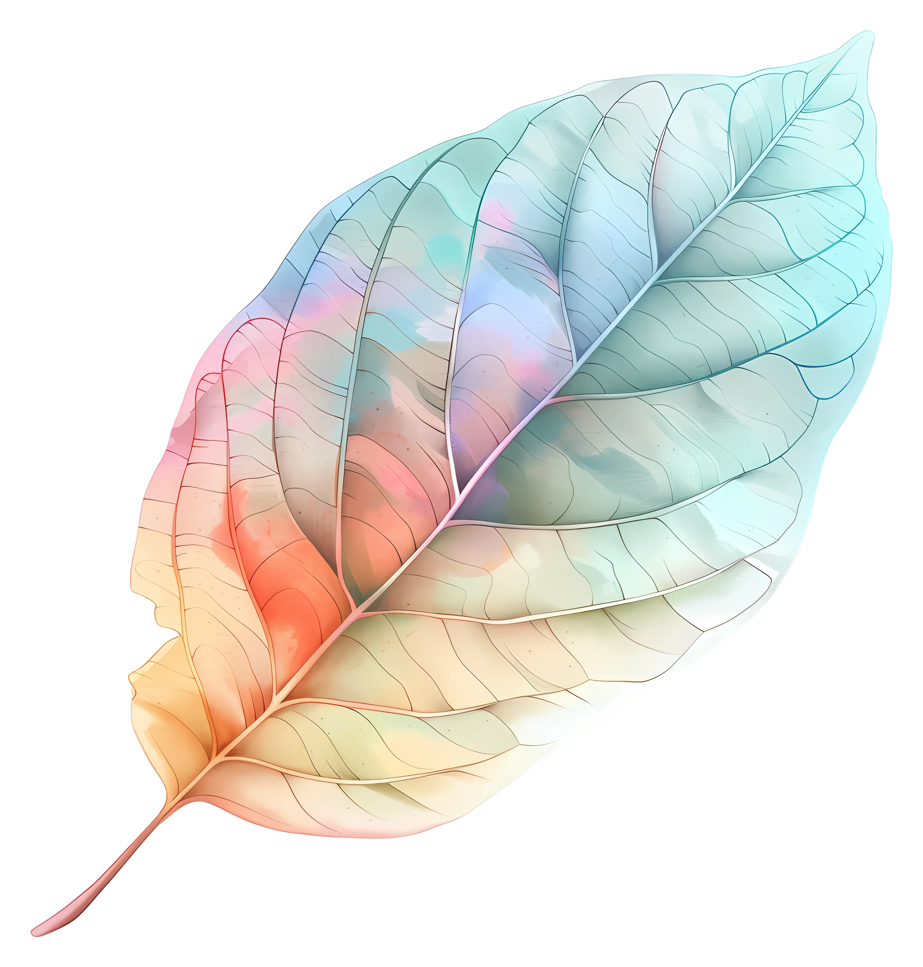 Colorful Gradient Leaf