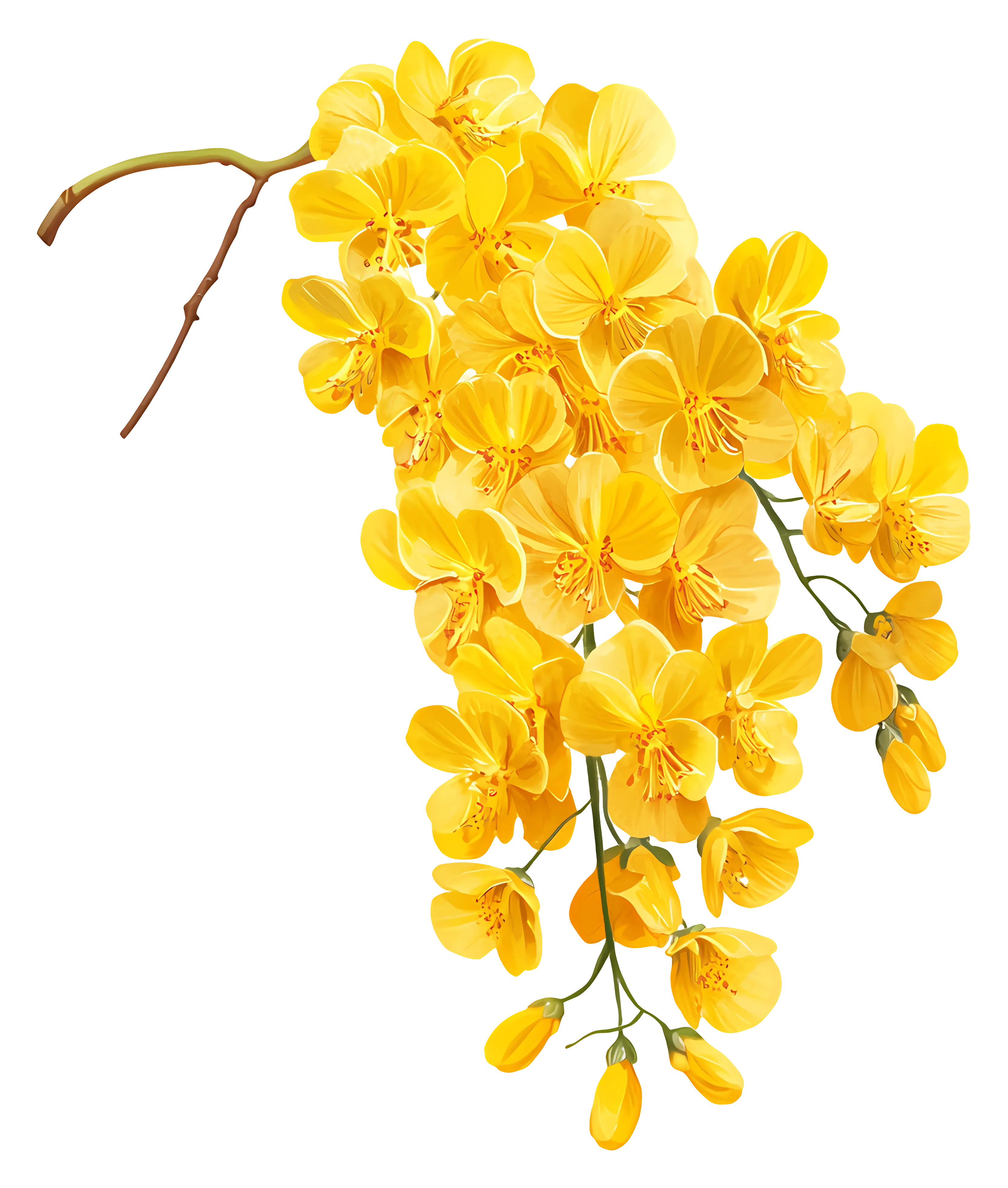 Yellow Blossoming Flowers on Branch