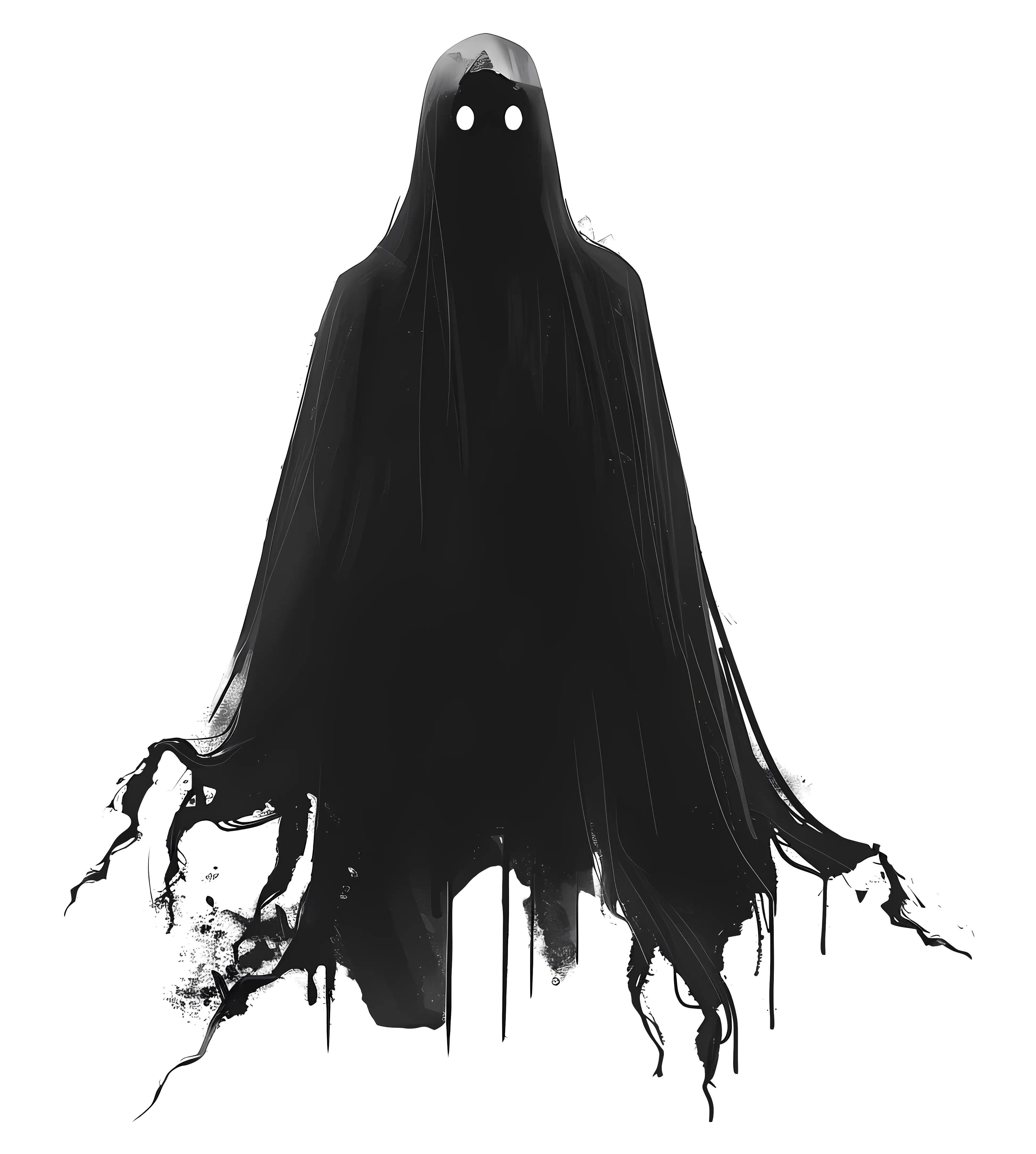 Creepy Ghostly Figure with Glowing Eyes
