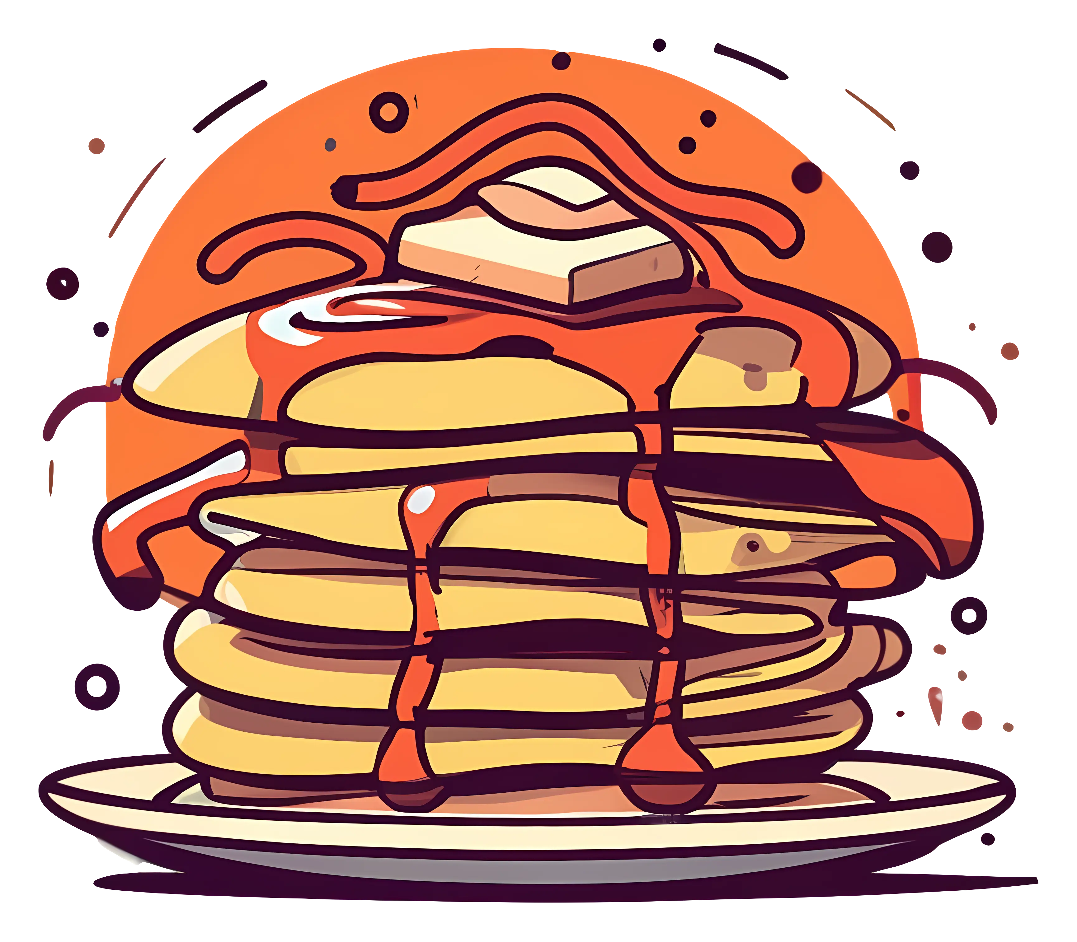 Stack of Pancakes with Syrup and Butter
