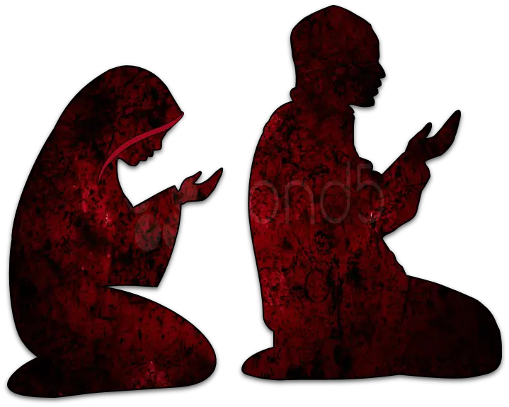 Silhouettes of People Praying