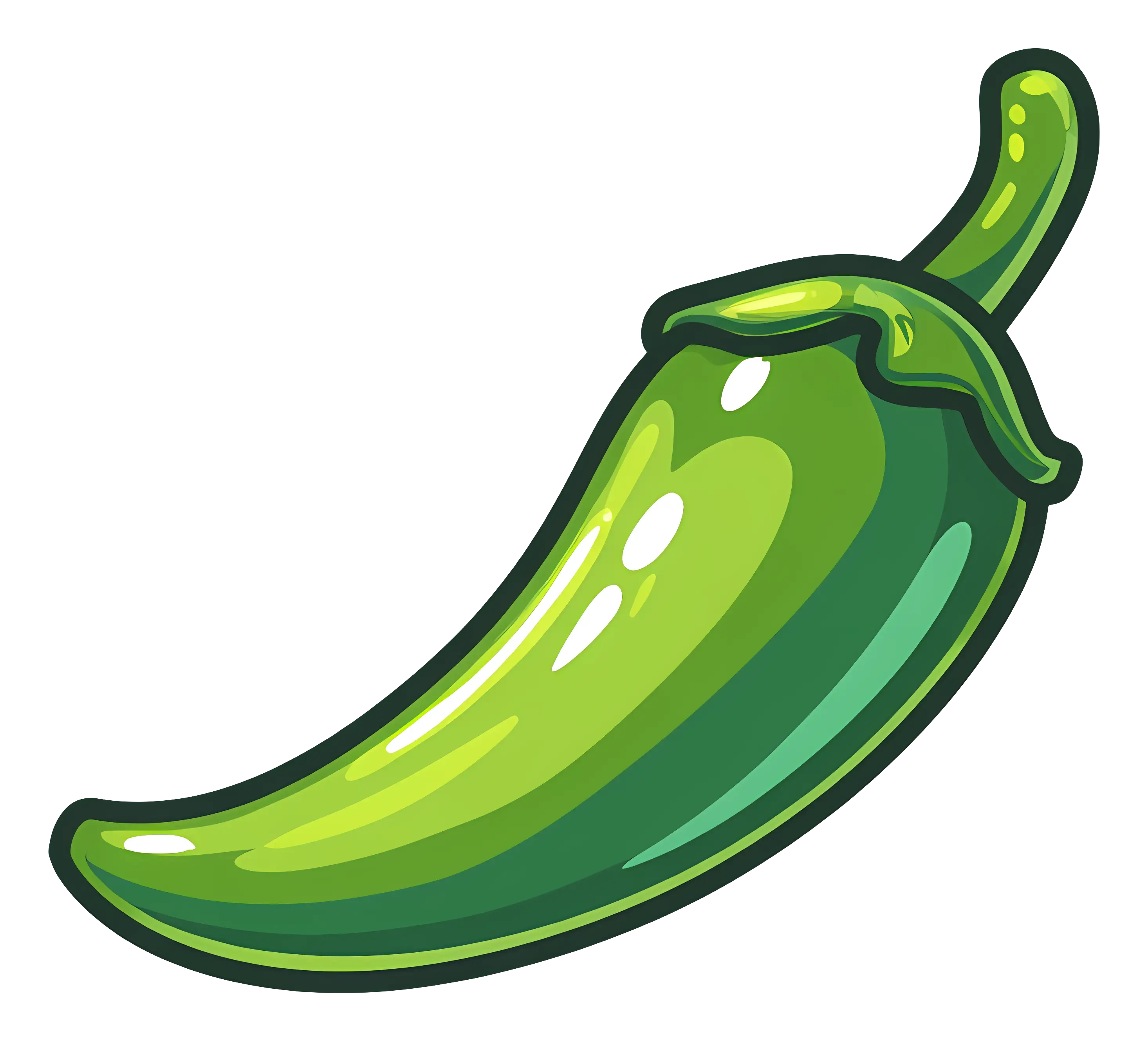 Illustration of a Green Chili Pepper