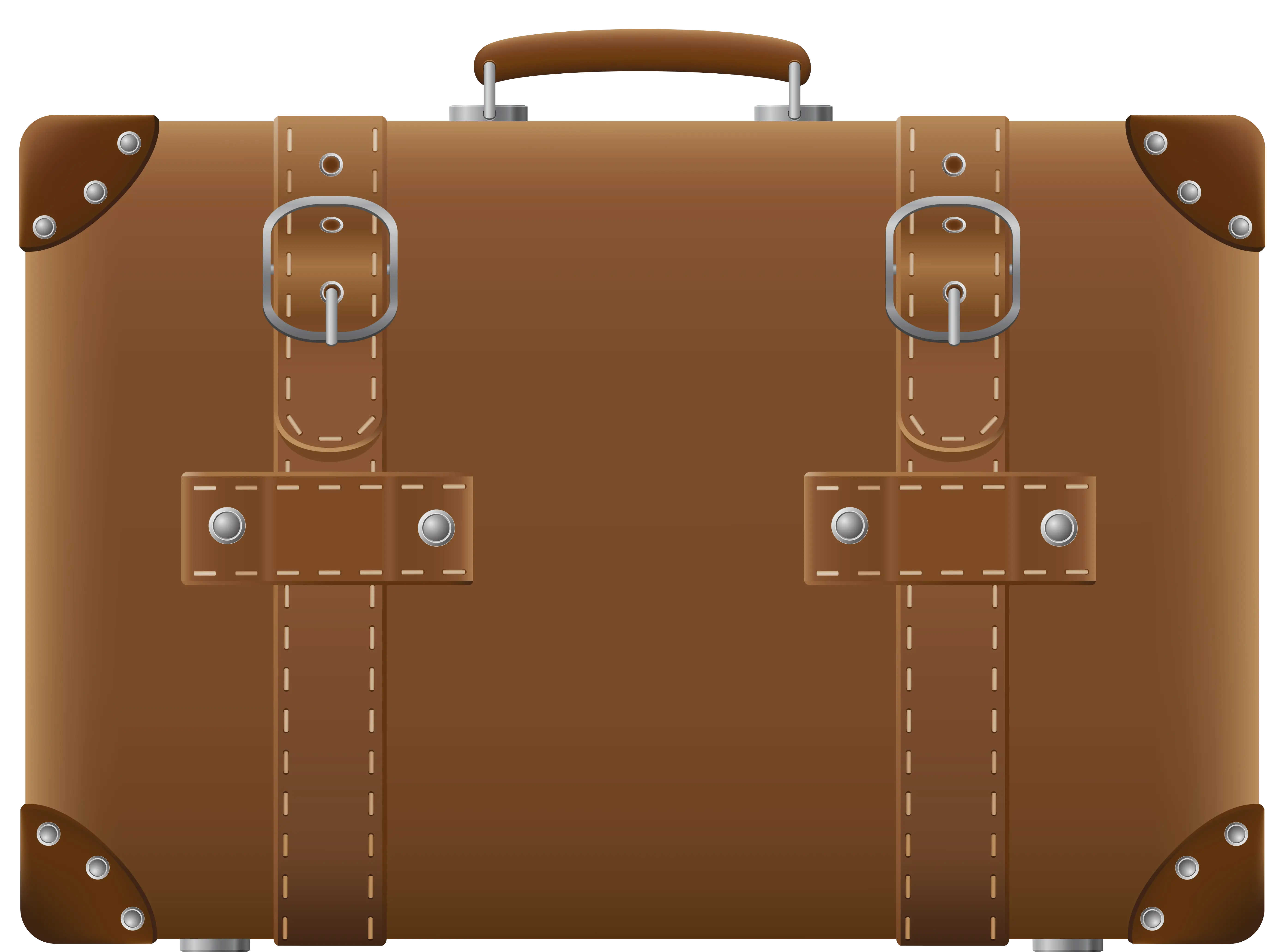 Vintage Brown Leather Suitcase
