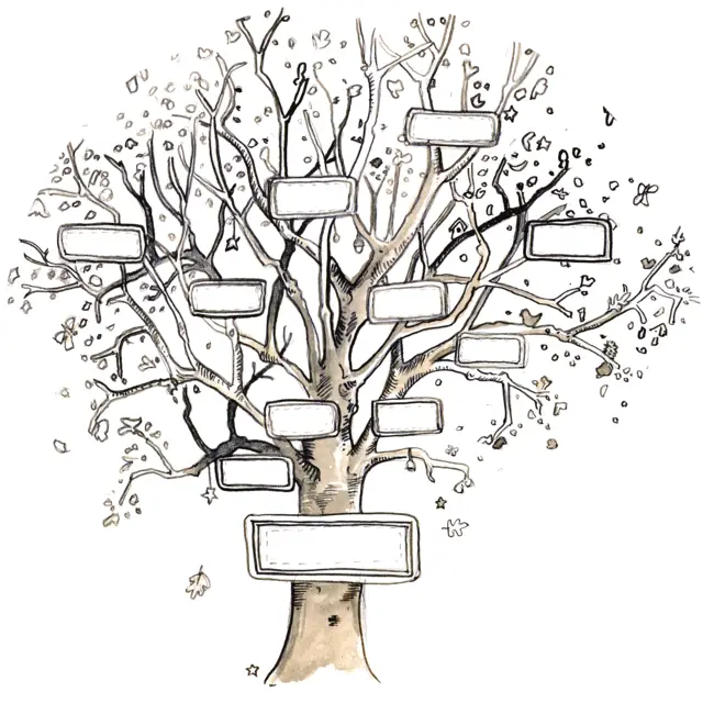 Family Tree Drawing with Labels