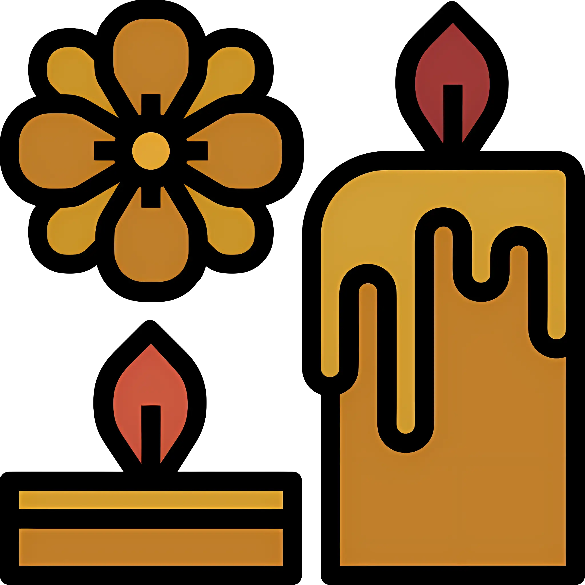 Candle and Flower Illustration for Relaxation