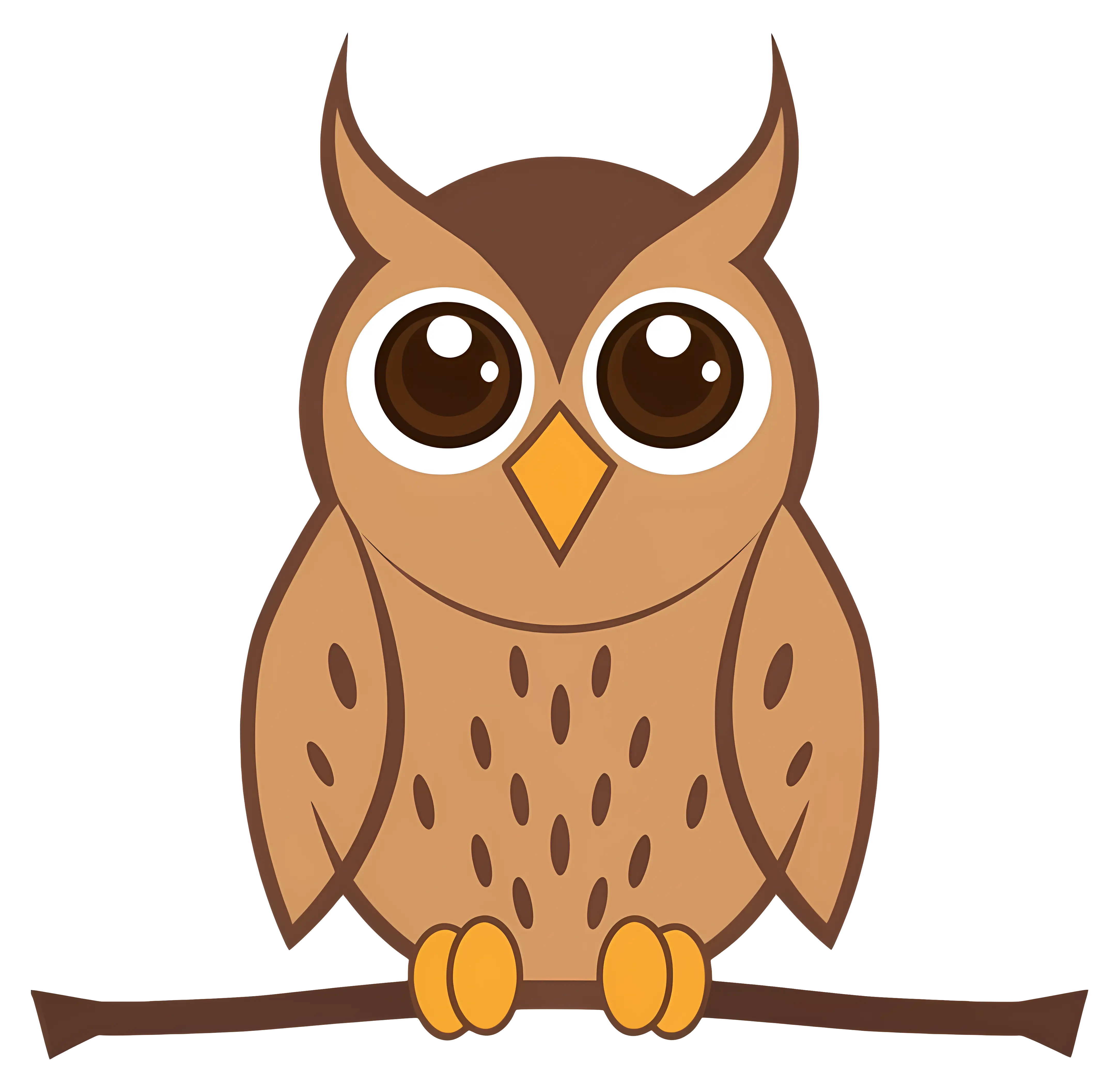 Cute Simple Cartoon Owl Illustration