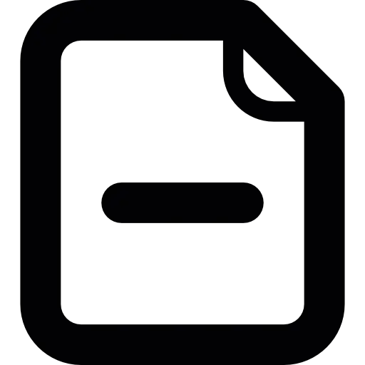 Document Icon with Minus Sign in Minimal Style