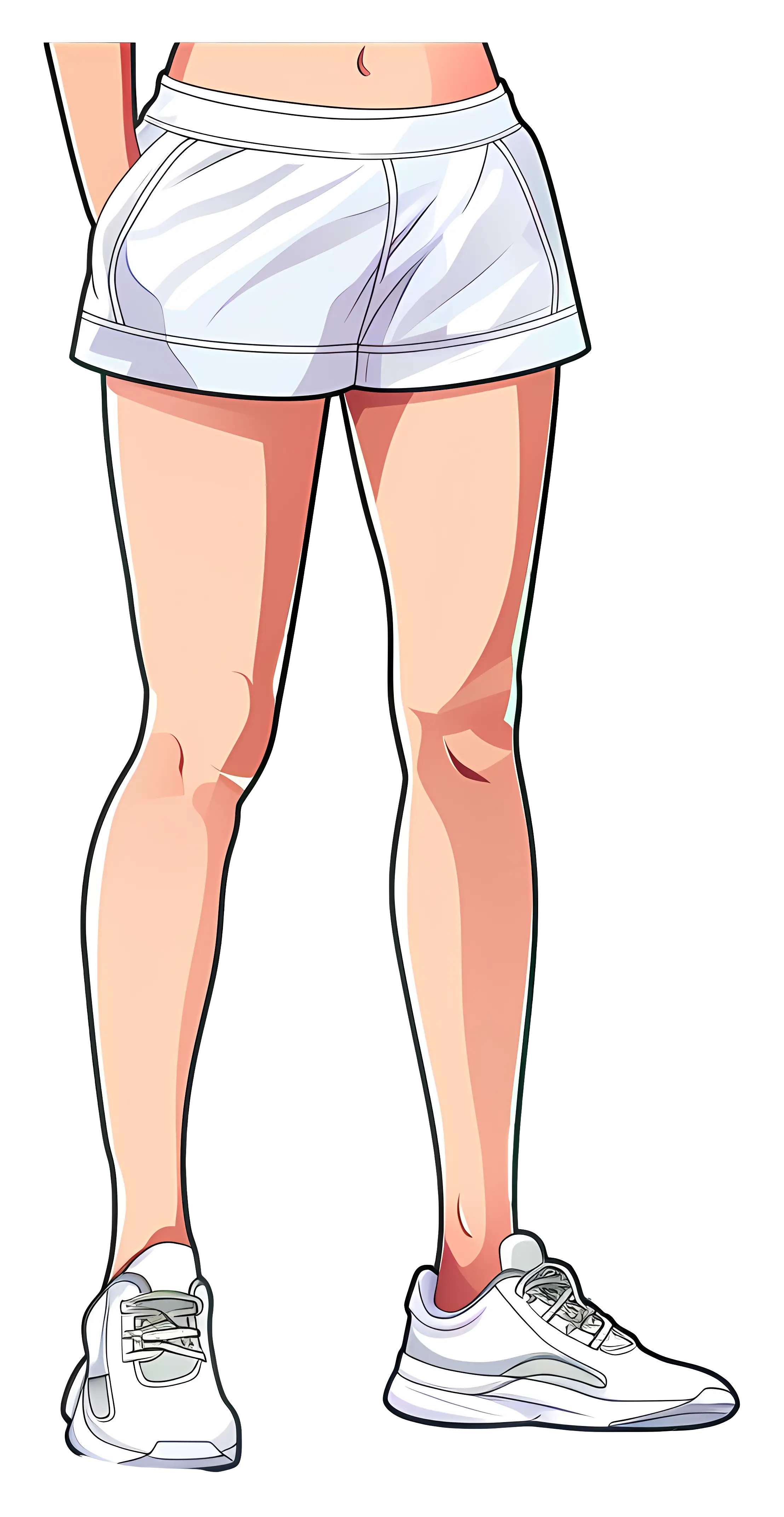 Legs in Shorts and Sneakers