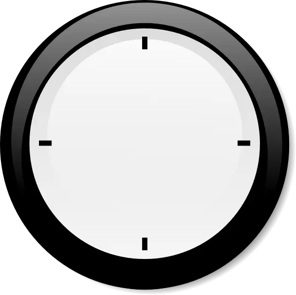 Black and White Clock Icon for Time