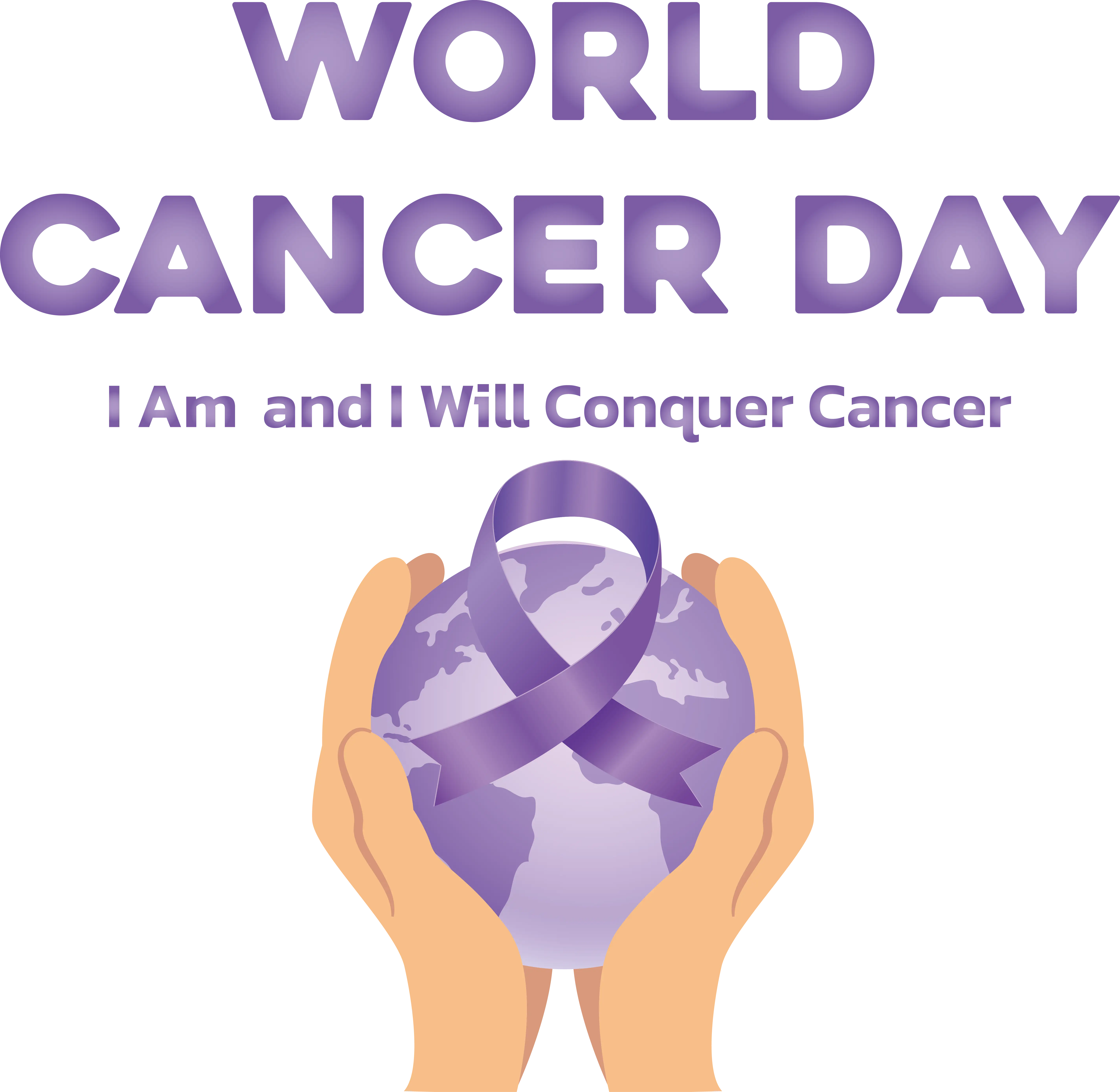 World Cancer Day with Ribbon and Globe Illustration
