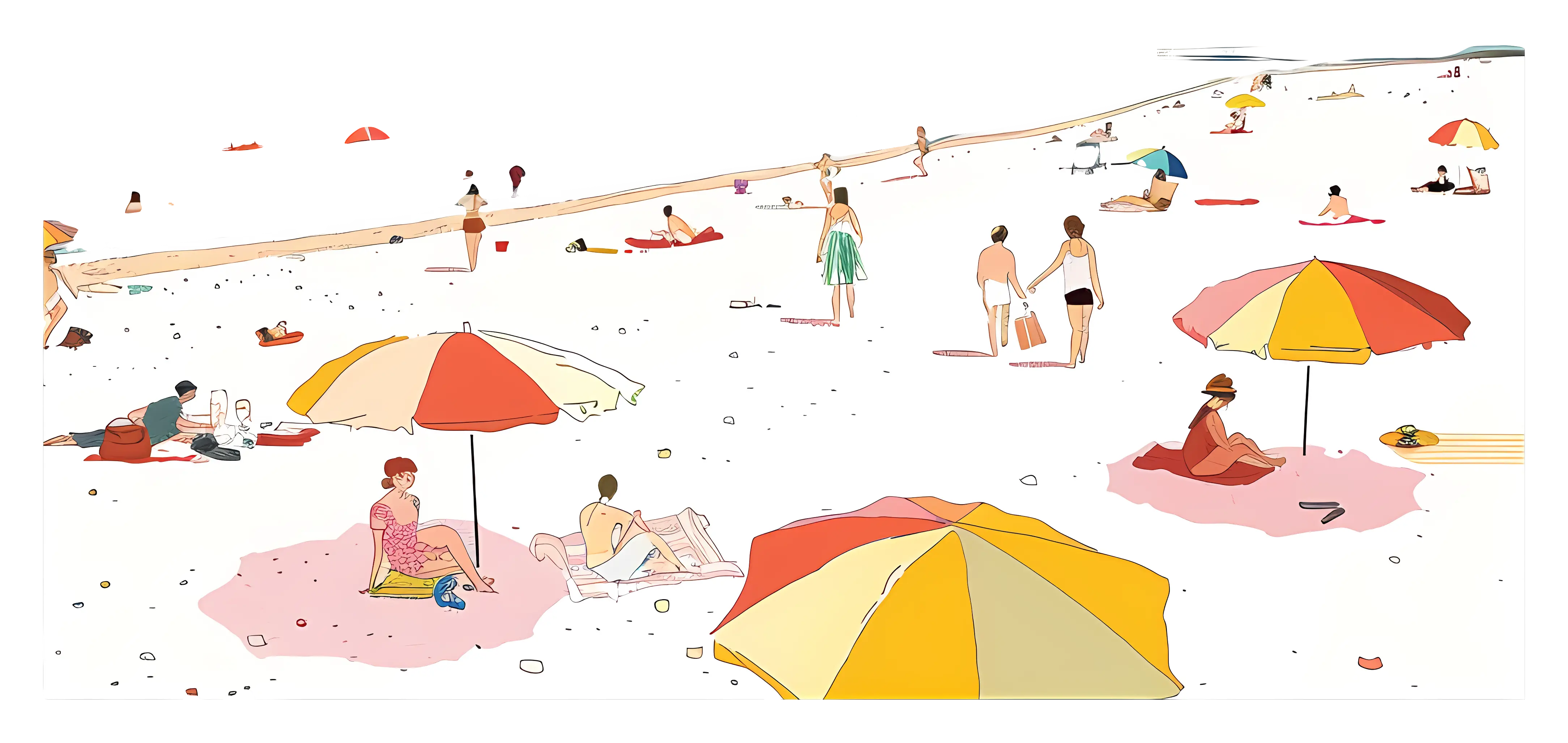 People Relaxing on the Beach
