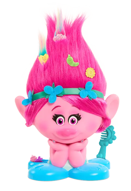 Pink Troll Doll with Colorful Hair