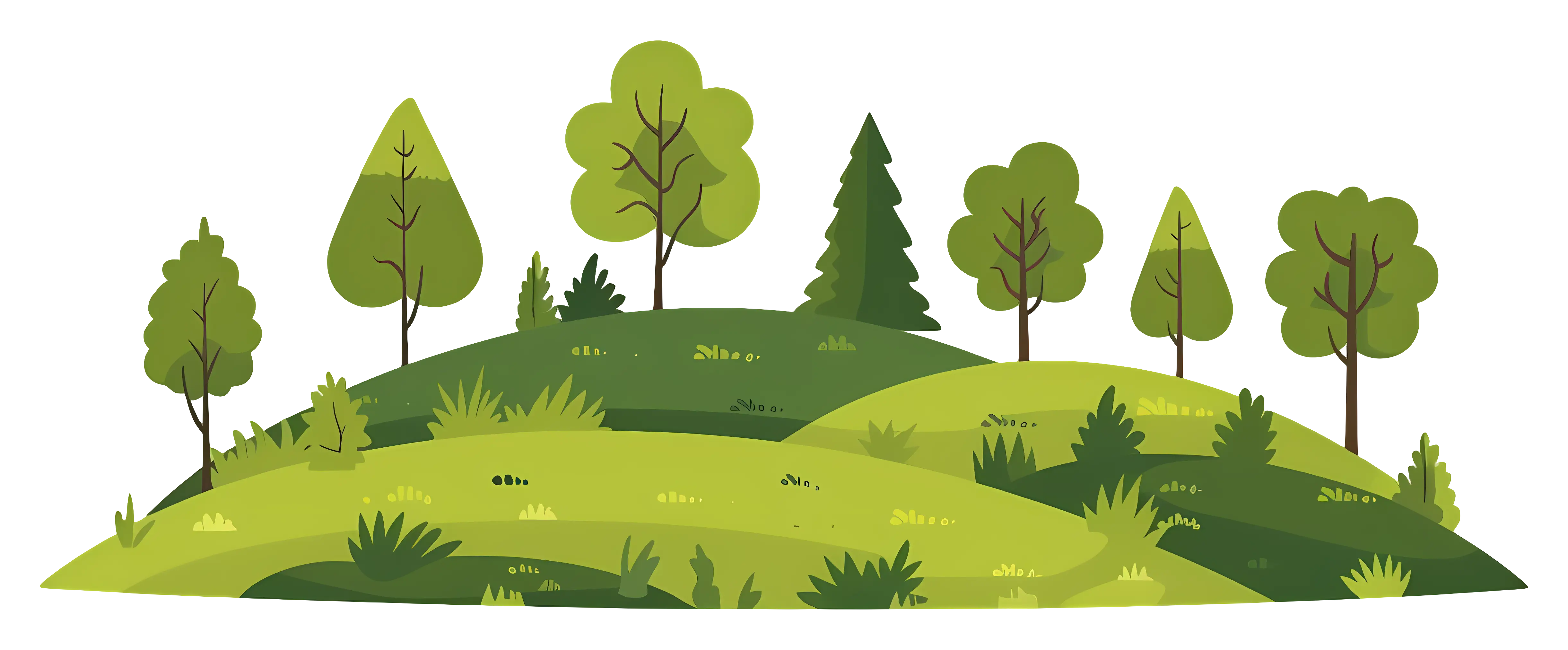 Hillside with Trees and Greenery