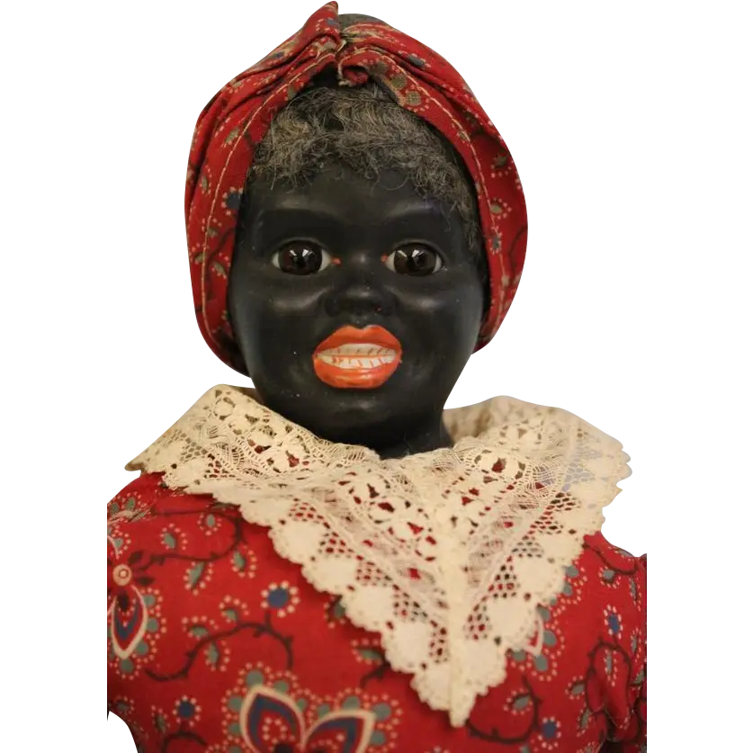 Vintage Black Doll with Red Clothing